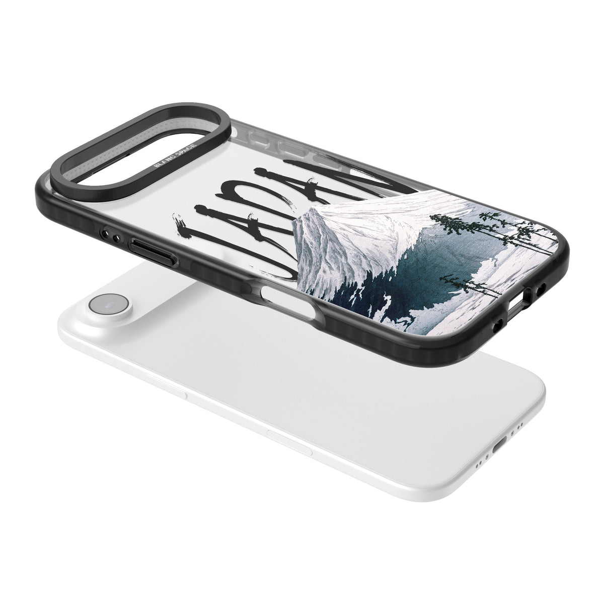 Mount Fuji Cutout iPhone Air Impact Black Phone Case angled