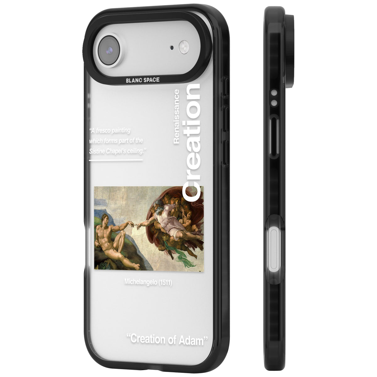 Creation Of Adam Michelangelo iPhone Air Impact Black Phone Case side