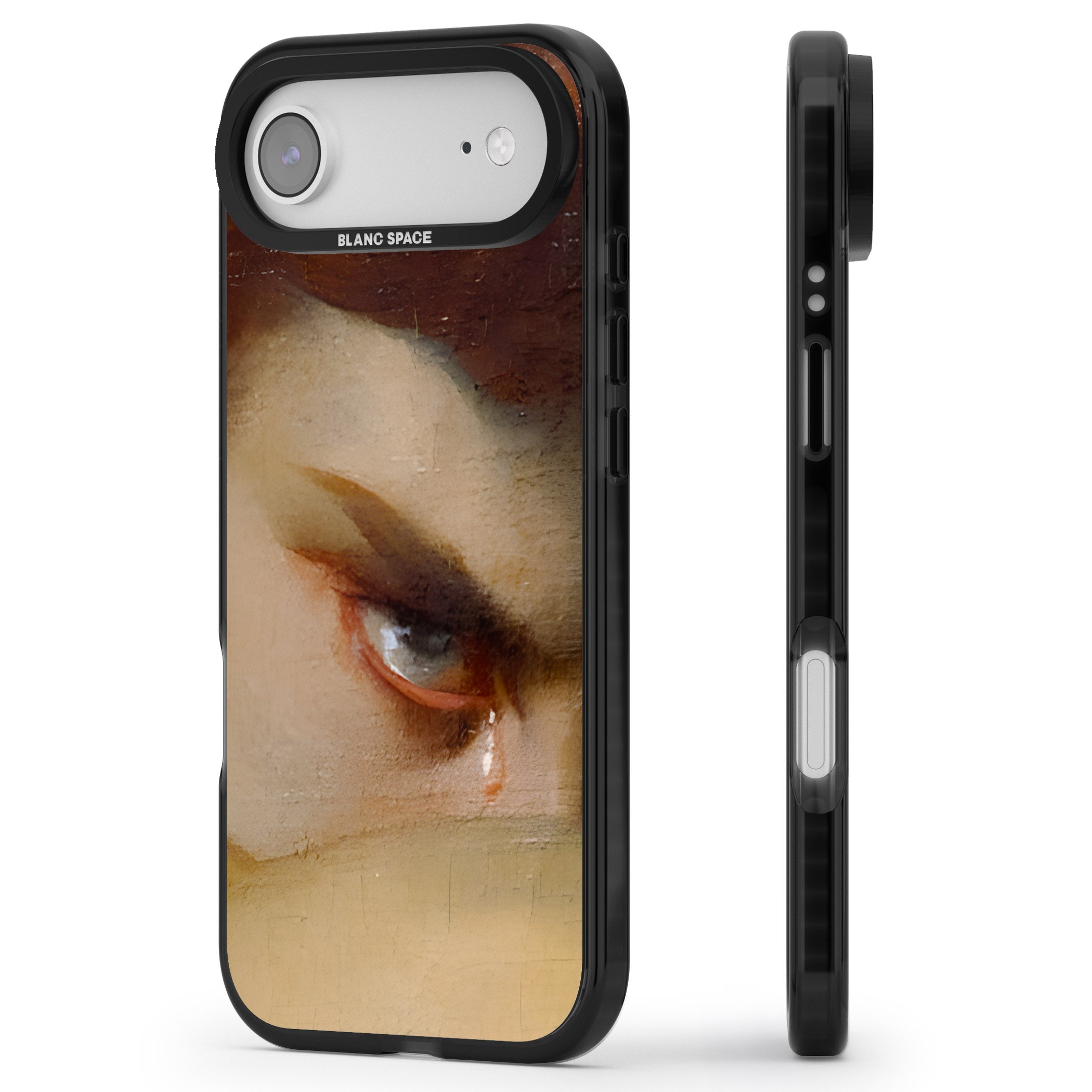 Fallen Angel iPhone 17 Air Impact Black Phone Case Side Profile
