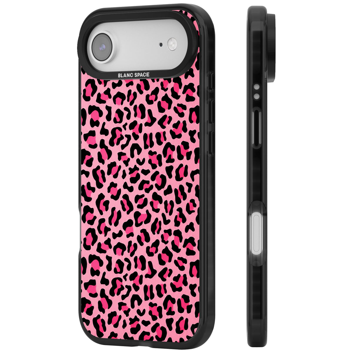 Pink Leopard iPhone Air Impact Black Phone Case side