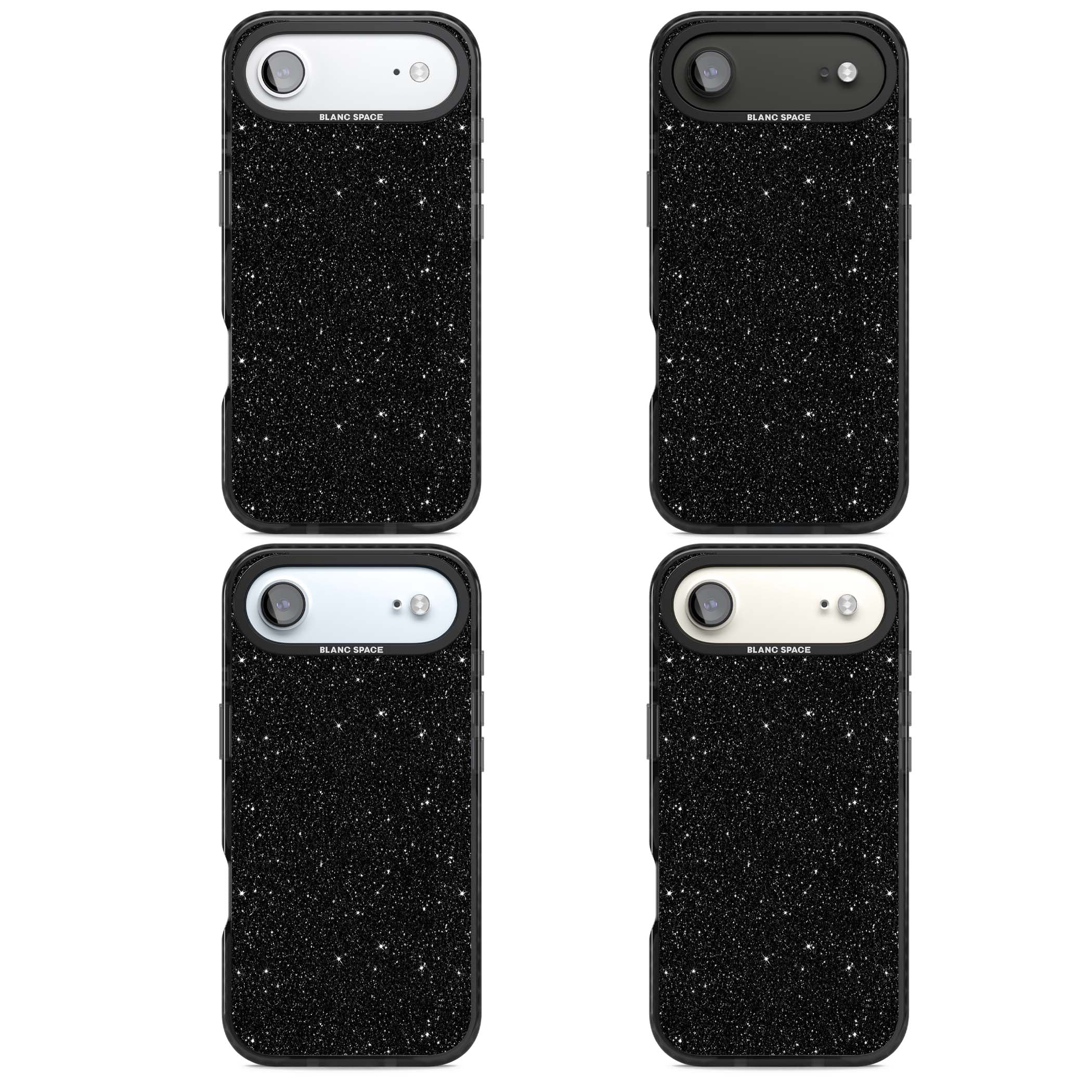 Black Glitter black glitter iPhone case featuring an all-over sparkly shimmer pattern on a jet black base | Clear Impact case for iPhone Air