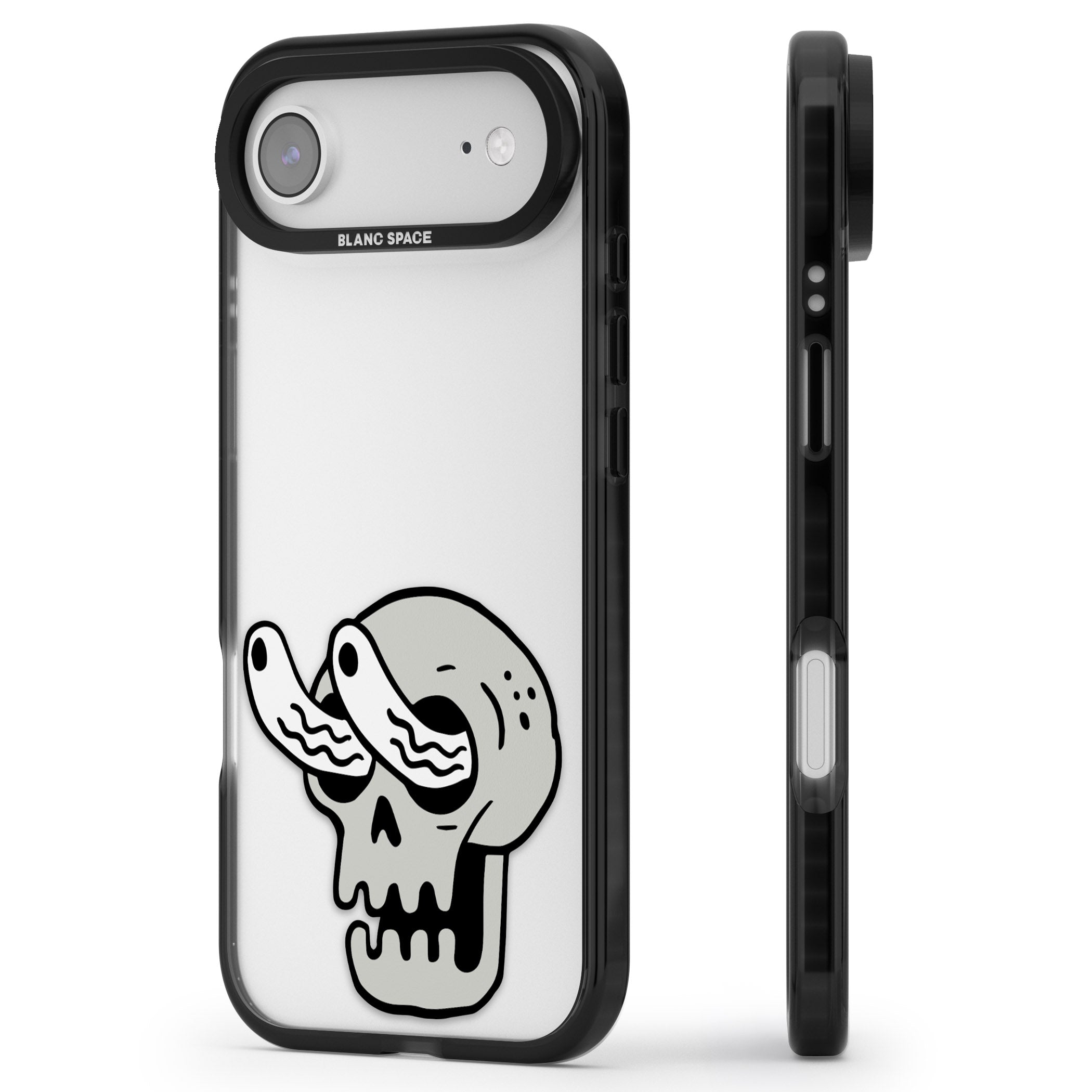 Skull Eyes iPhone 17 Air Impact Black Phone Case Side Profile