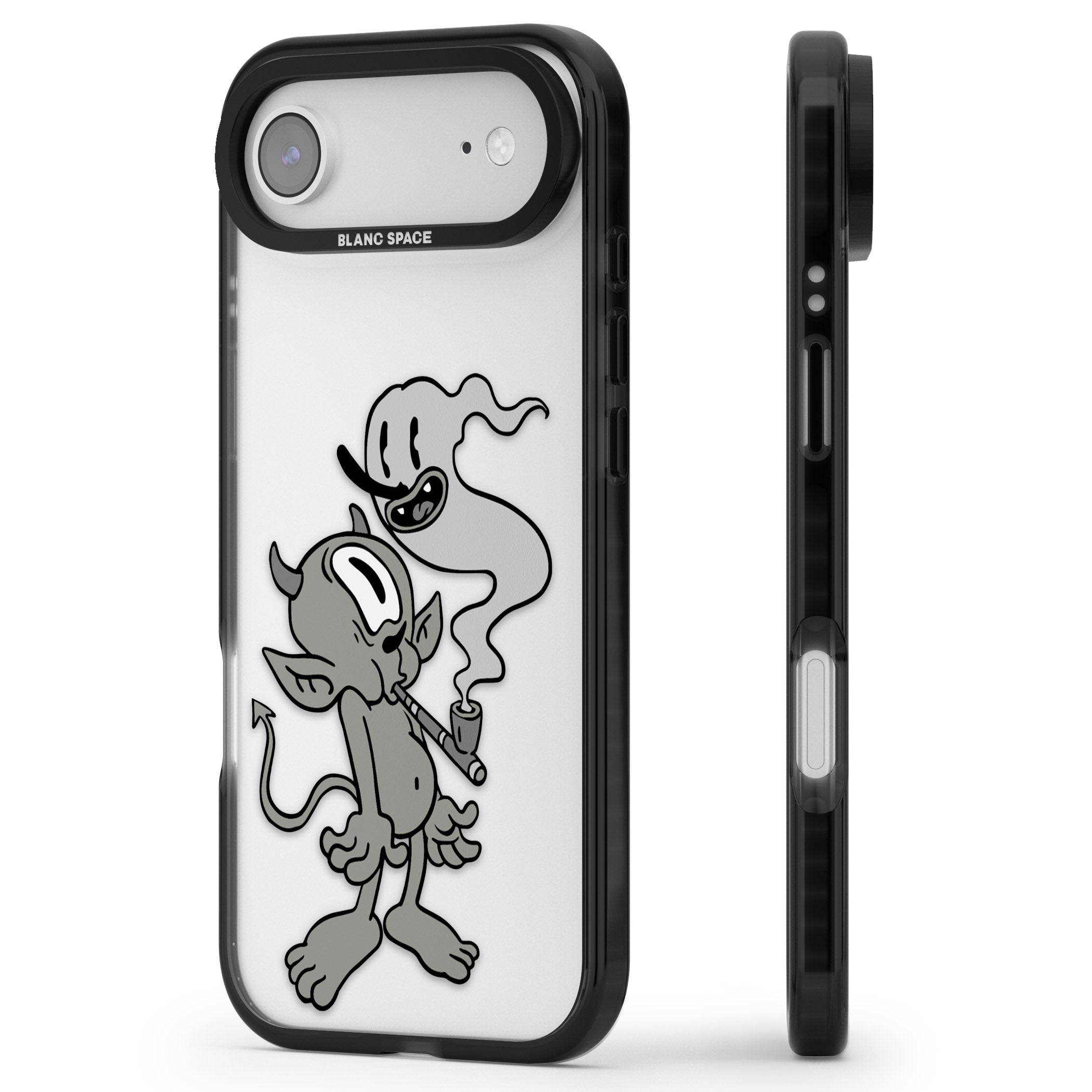 Pipe Goblin iPhone 17 Air Impact Black Phone Case Side Profile