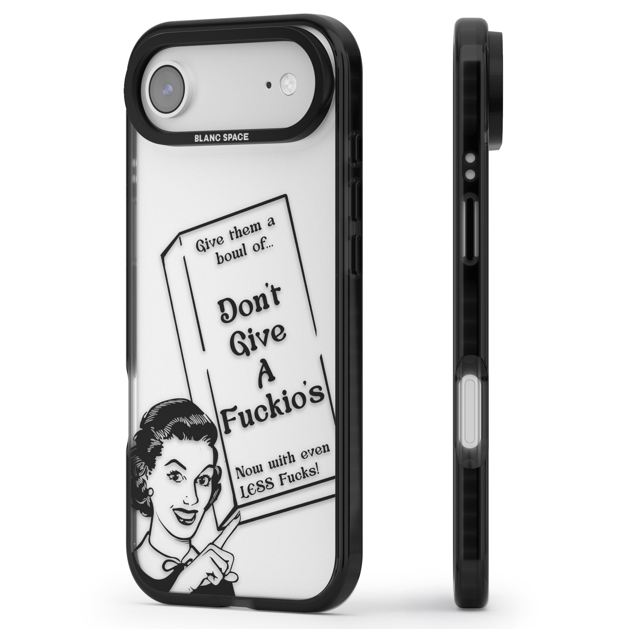 Dont Give A F Ckios Cereal iPhone 17 Air Impact Black Phone Case Side Profile