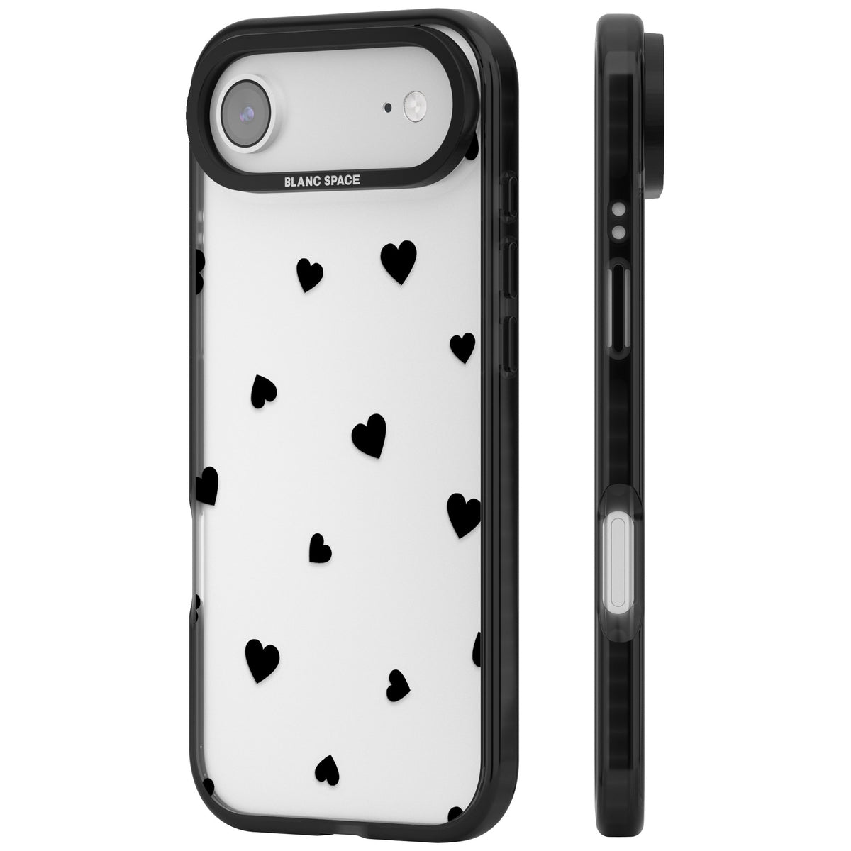 Black Hearts iPhone Air Impact Black Phone Case side