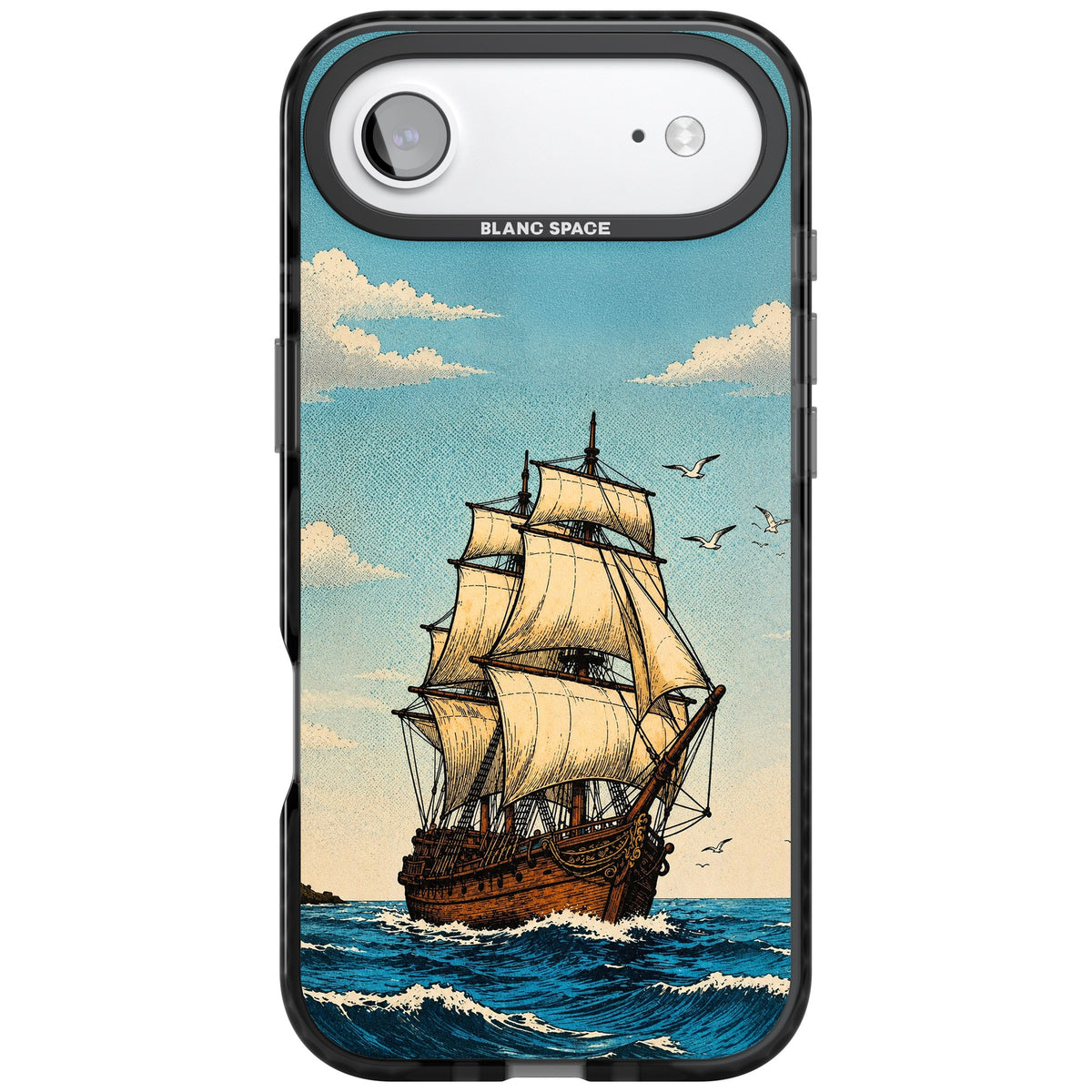 Ship at Sea iPhone Air Impact Black Phone Case front