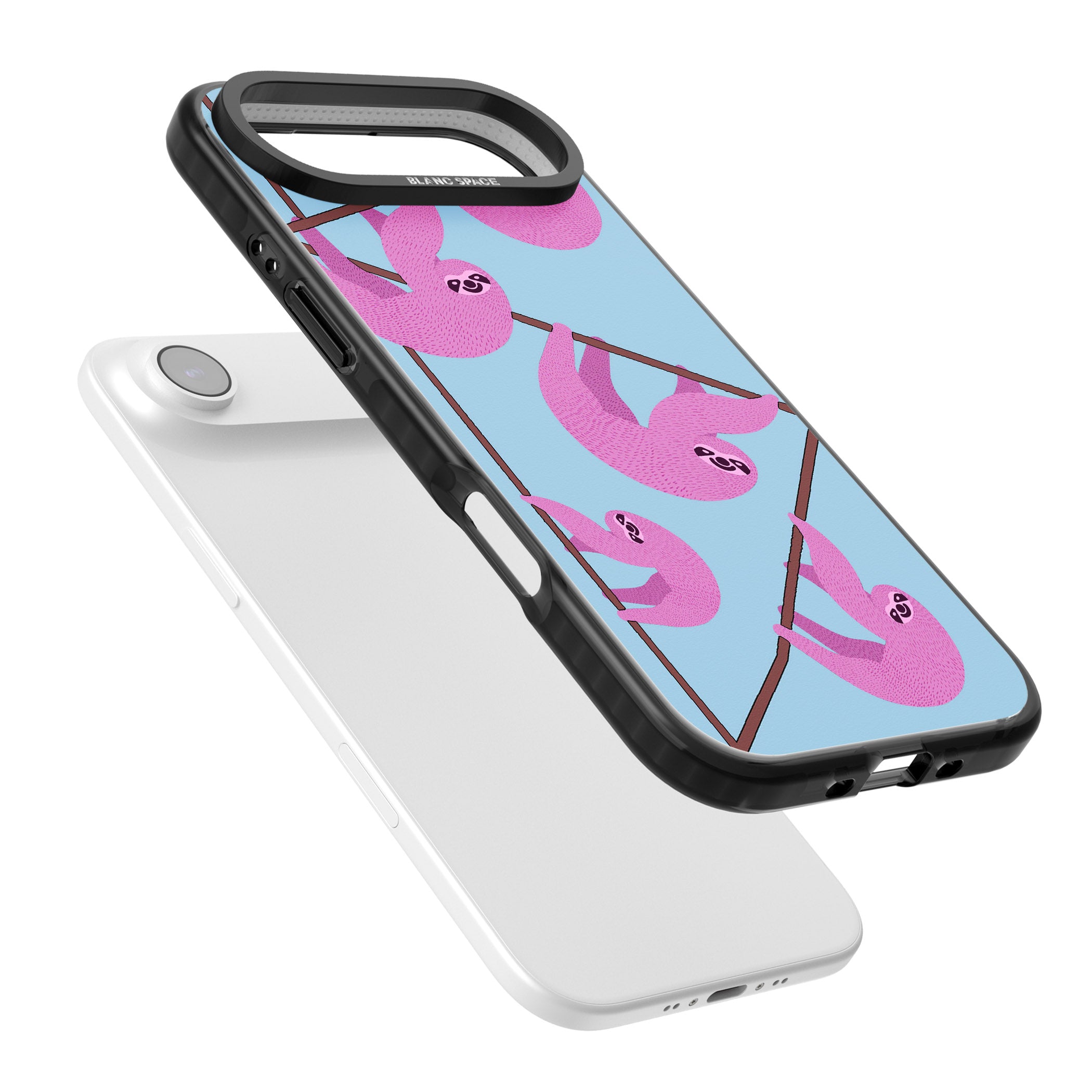 Pink Sloth iPhone 17 Air Impact Black Phone Case Colours
