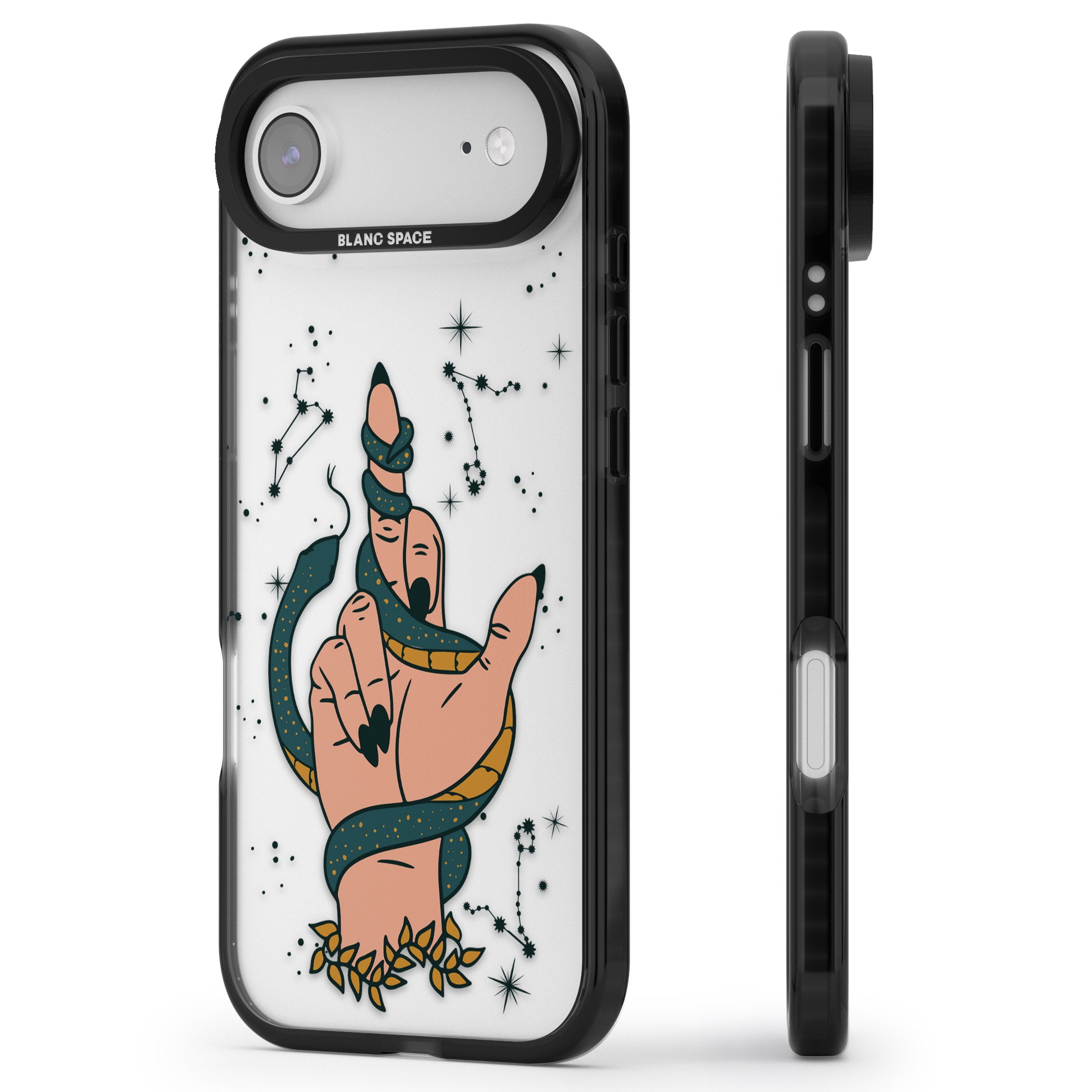 Snakes, Stars And Cynicism iPhone 17 Air Impact Black Phone Case Side Profile