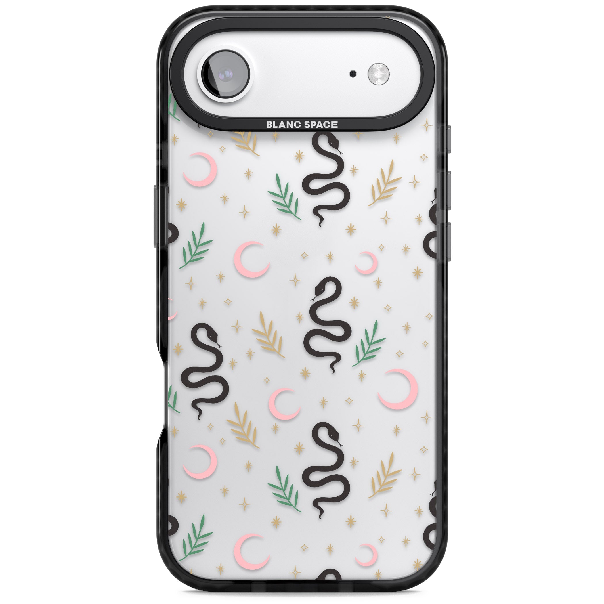 Snake & Moon Pattern iPhone 17 Air Impact Black Phone Case