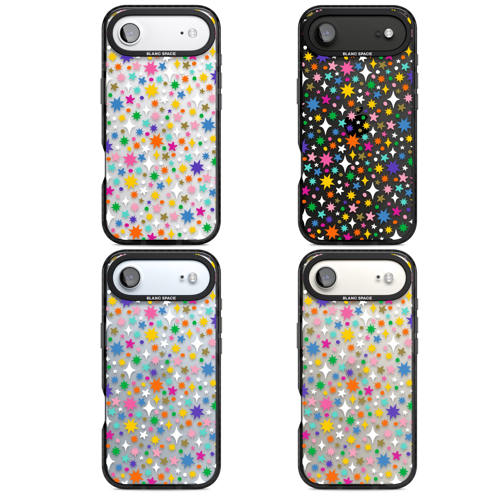 Rainbow Starburst iPhone 17 Air Impact Black Phone Case APT Impact Protection