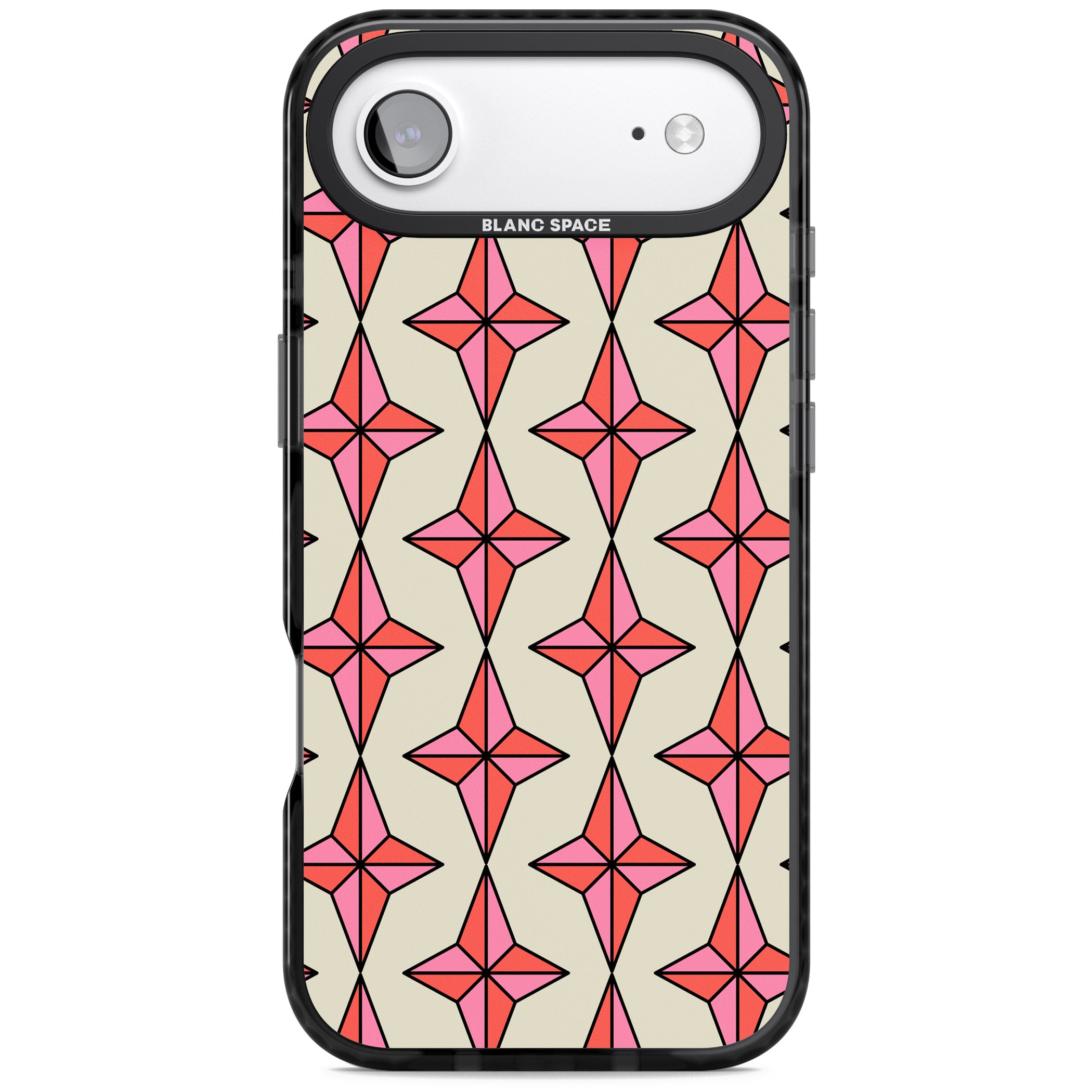 Rose Stars Pattern iPhone 17 Air Impact Black Phone Case