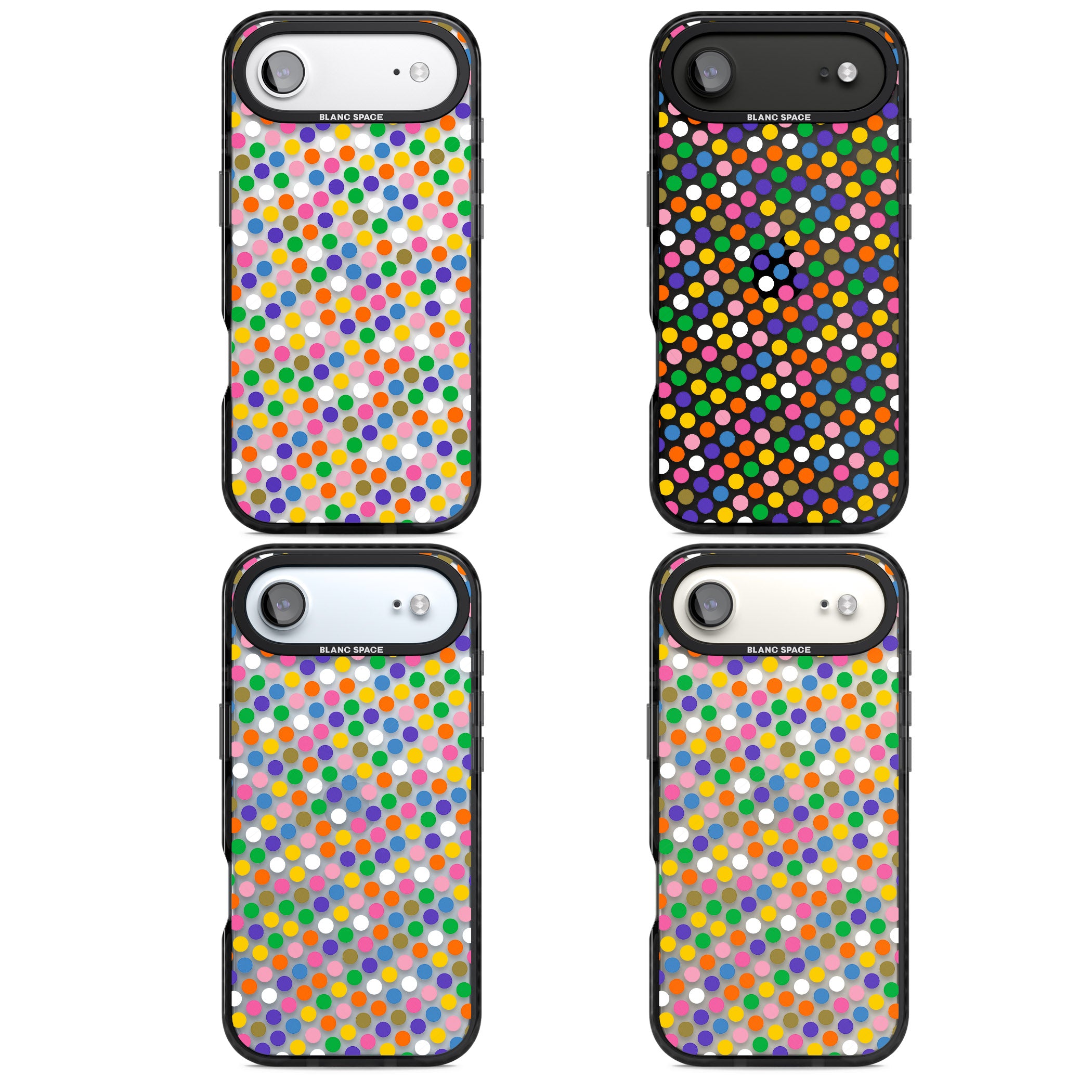Multicolour Polka Dot Fiesta iPhone 17 Air Impact Black Phone Case APT Impact Protection