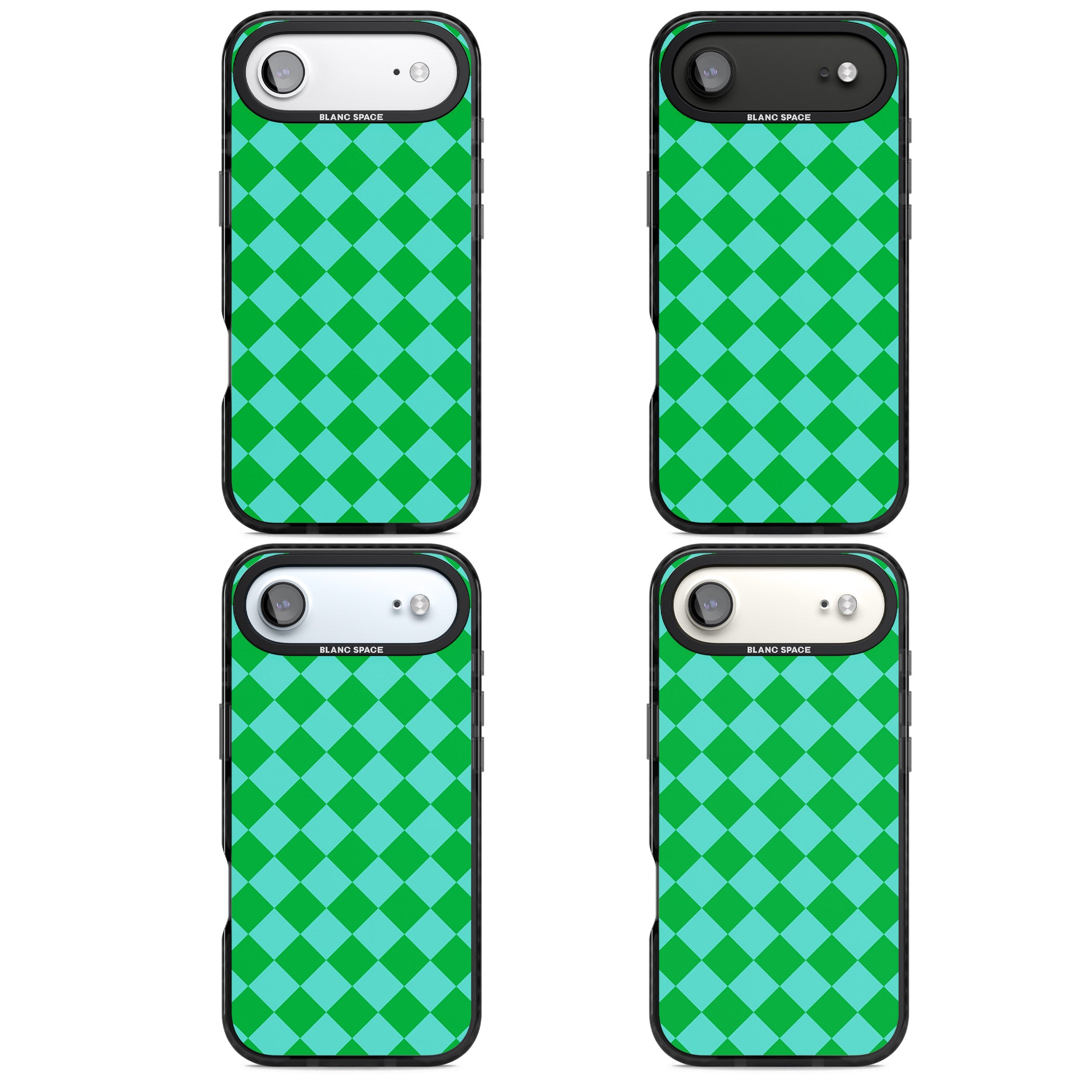 Retro Green Diamond Plaid iPhone 17 Air Impact Black Phone Case APT Impact Protection