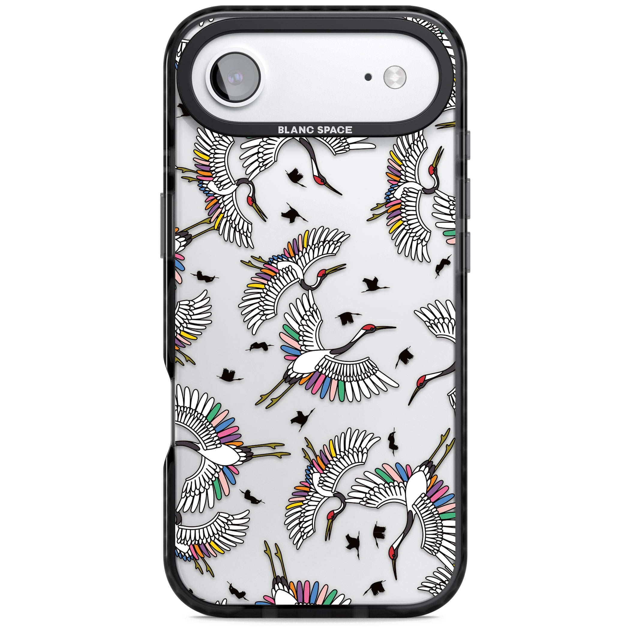 Colourful Crane Pattern iPhone 17 Air Impact Black Phone Case
