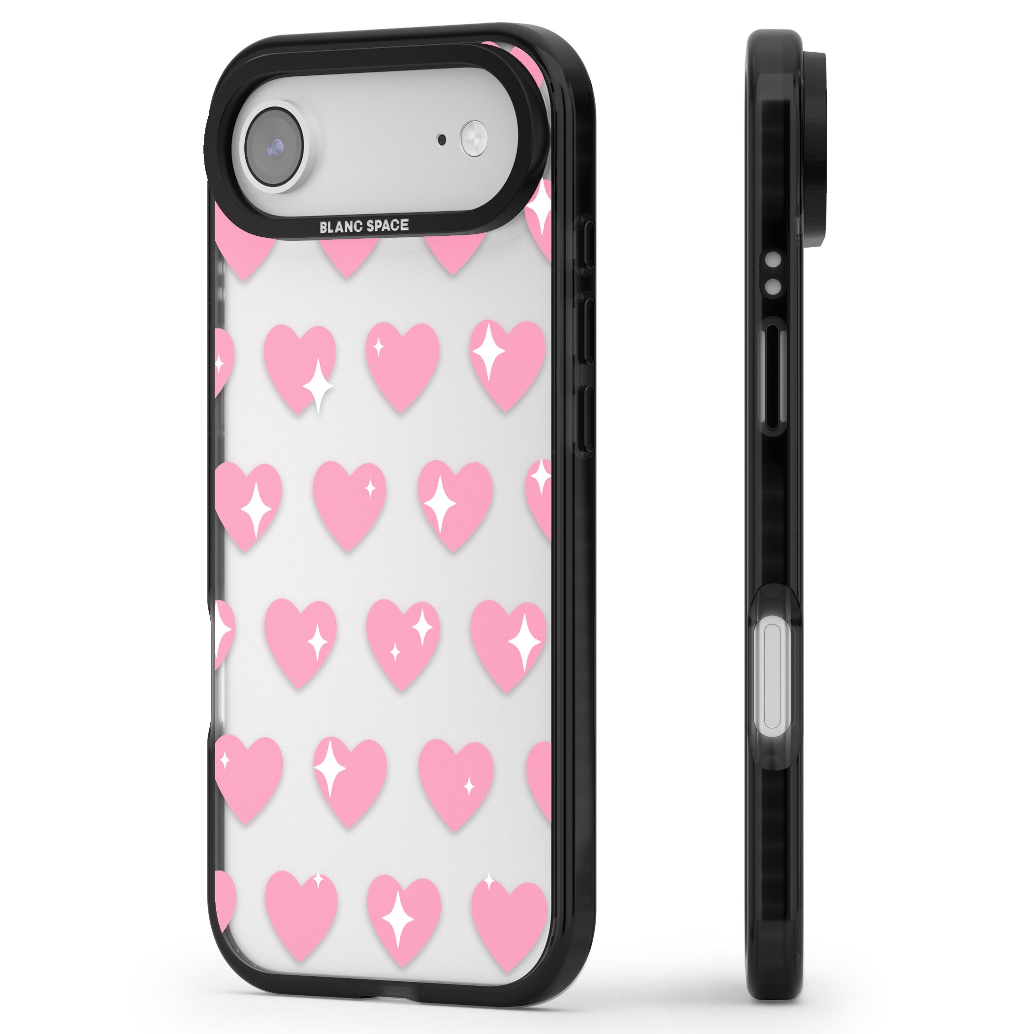 Sweet Hearts iPhone 17 Air Impact Black Phone Case Side Profile
