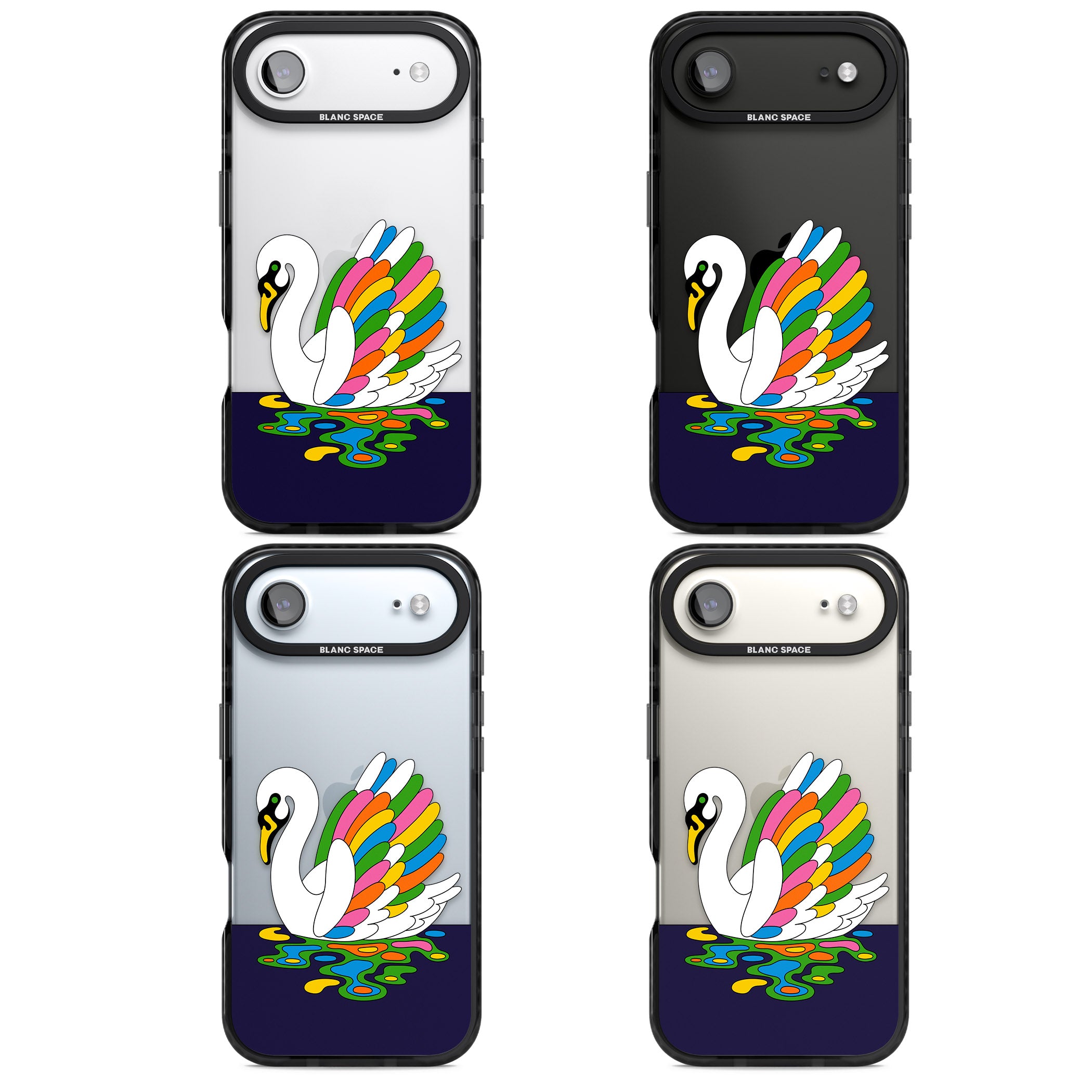 Serene Swan iPhone 17 Air Impact Black Phone Case APT Impact Protection