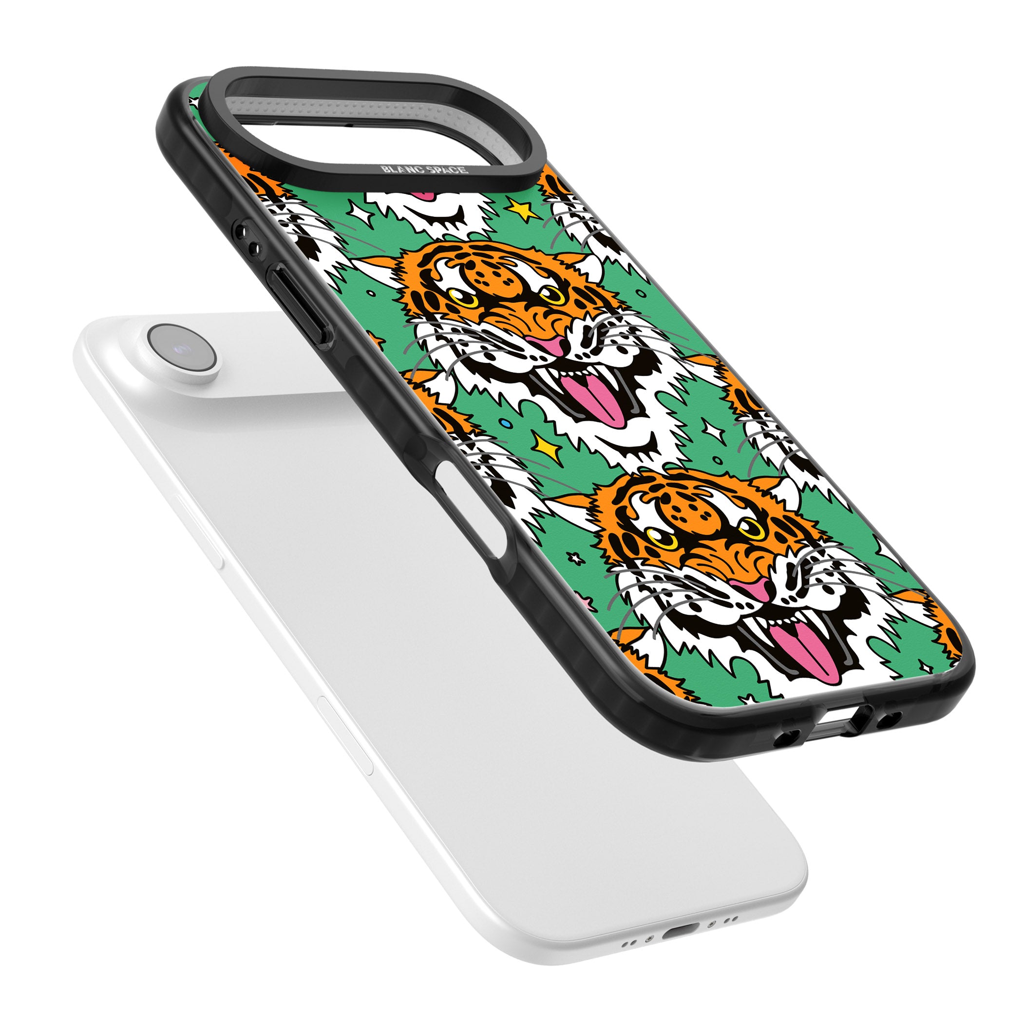 Fierce Jungle Tigers (Green) iPhone 17 Air Impact Black Phone Case Colours