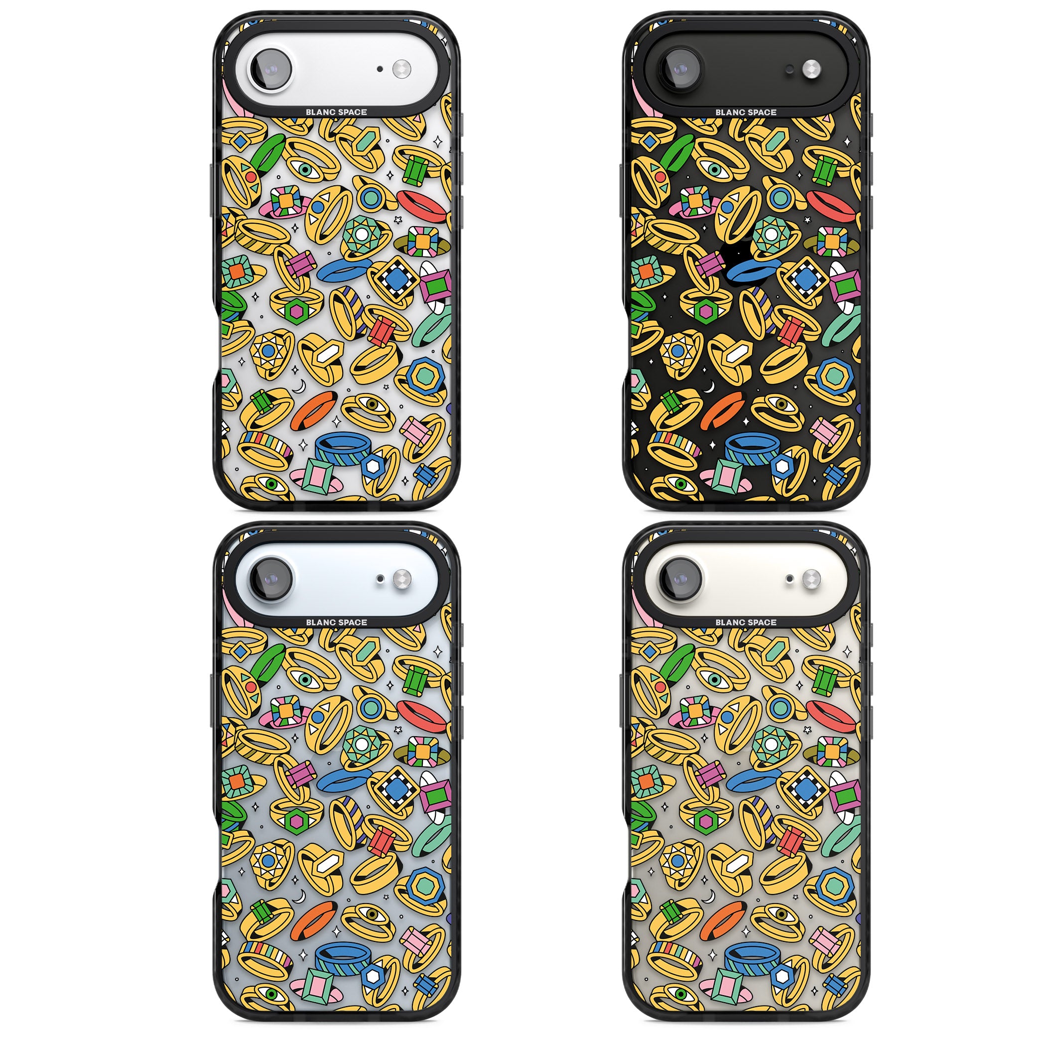 Gemstone Glitz iPhone 17 Air Impact Black Phone Case APT Impact Protection