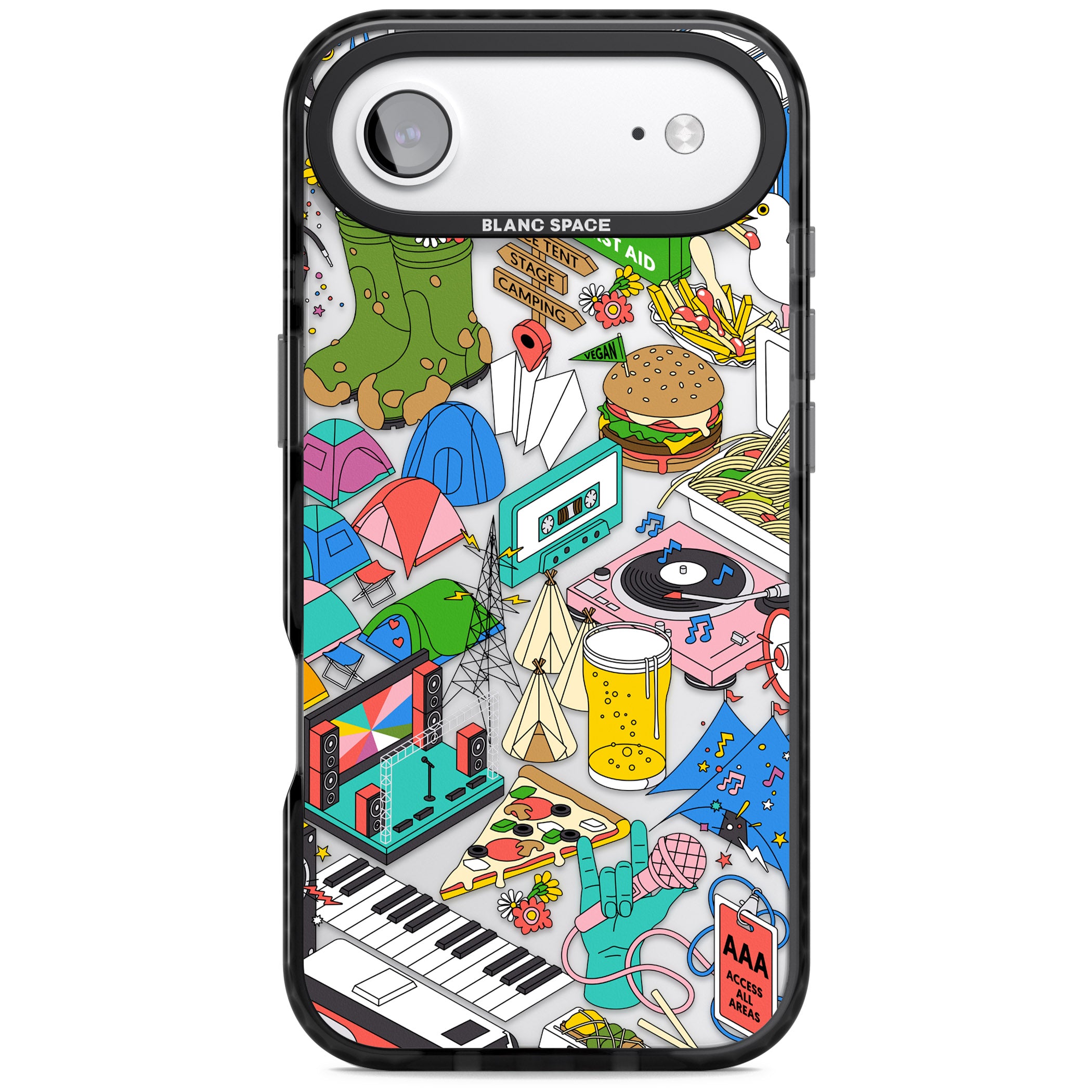 Festival Frenzy iPhone 17 Air Impact Black Phone Case