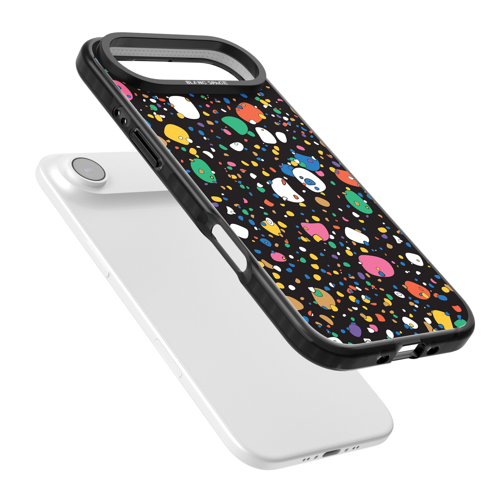 Colourful Confetti Pebbles (Black) iPhone 17 Air Impact Black Phone Case Colours