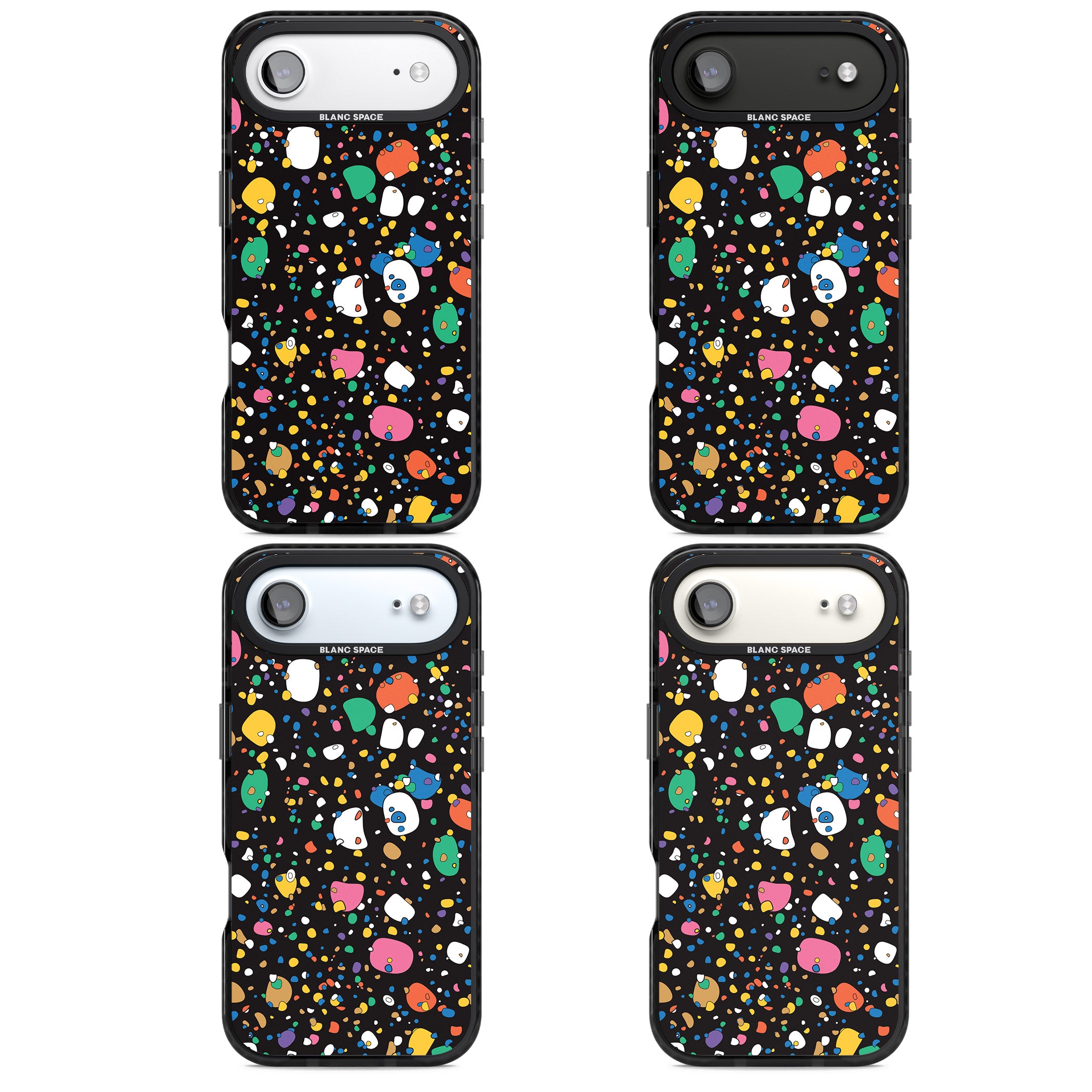 Colourful Confetti Pebbles (Black) iPhone 17 Air Impact Black Phone Case APT Impact Protection