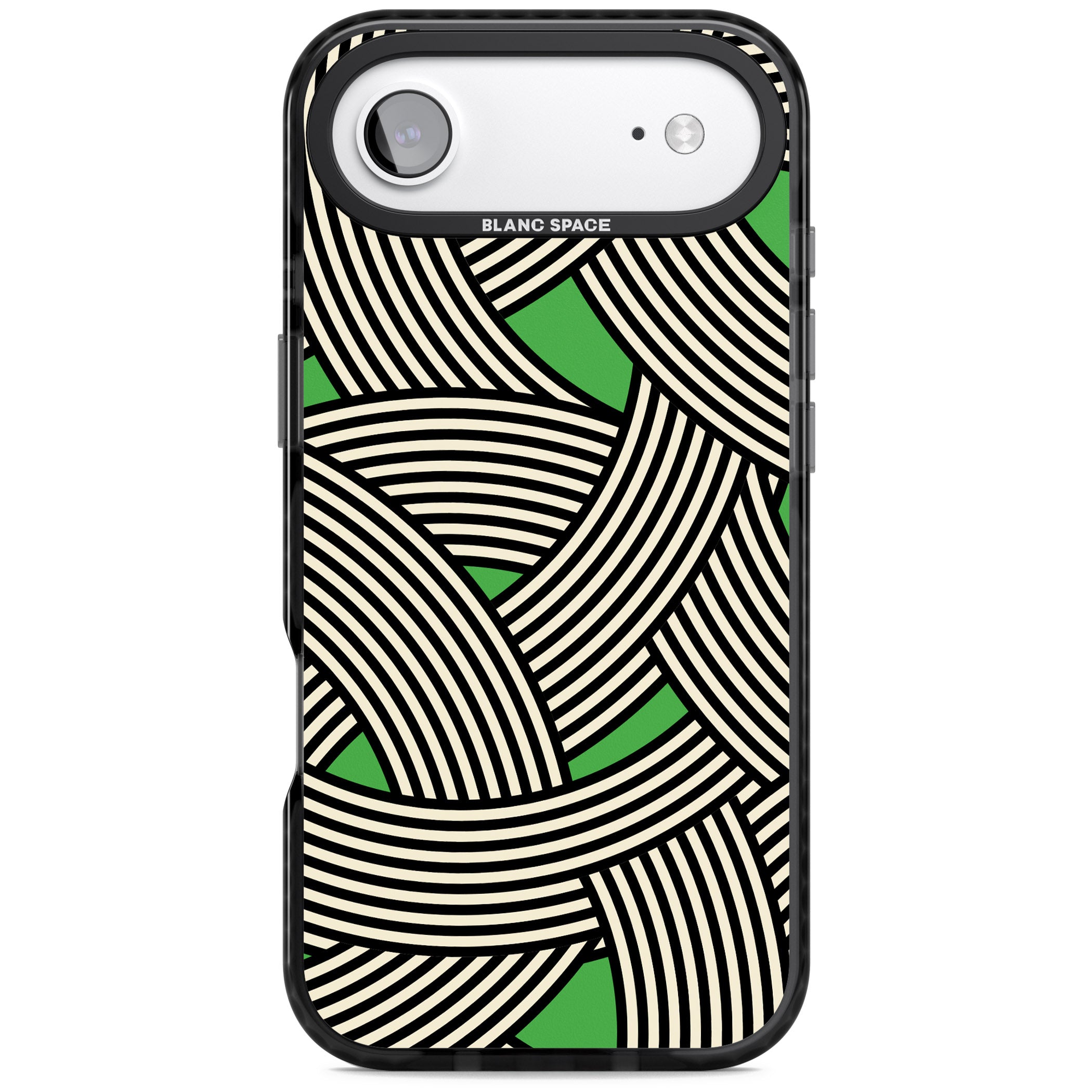 Green Optic Waves iPhone 17 Air Impact Black Phone Case