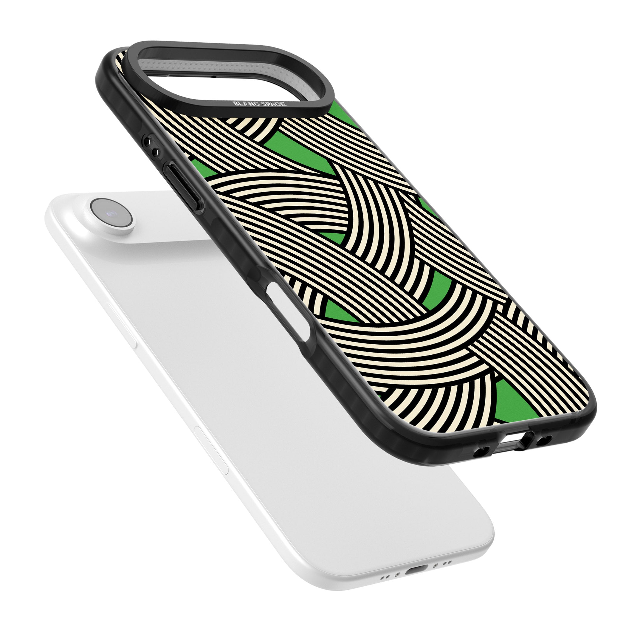 Green Optic Waves iPhone 17 Air Impact Black Phone Case Colours