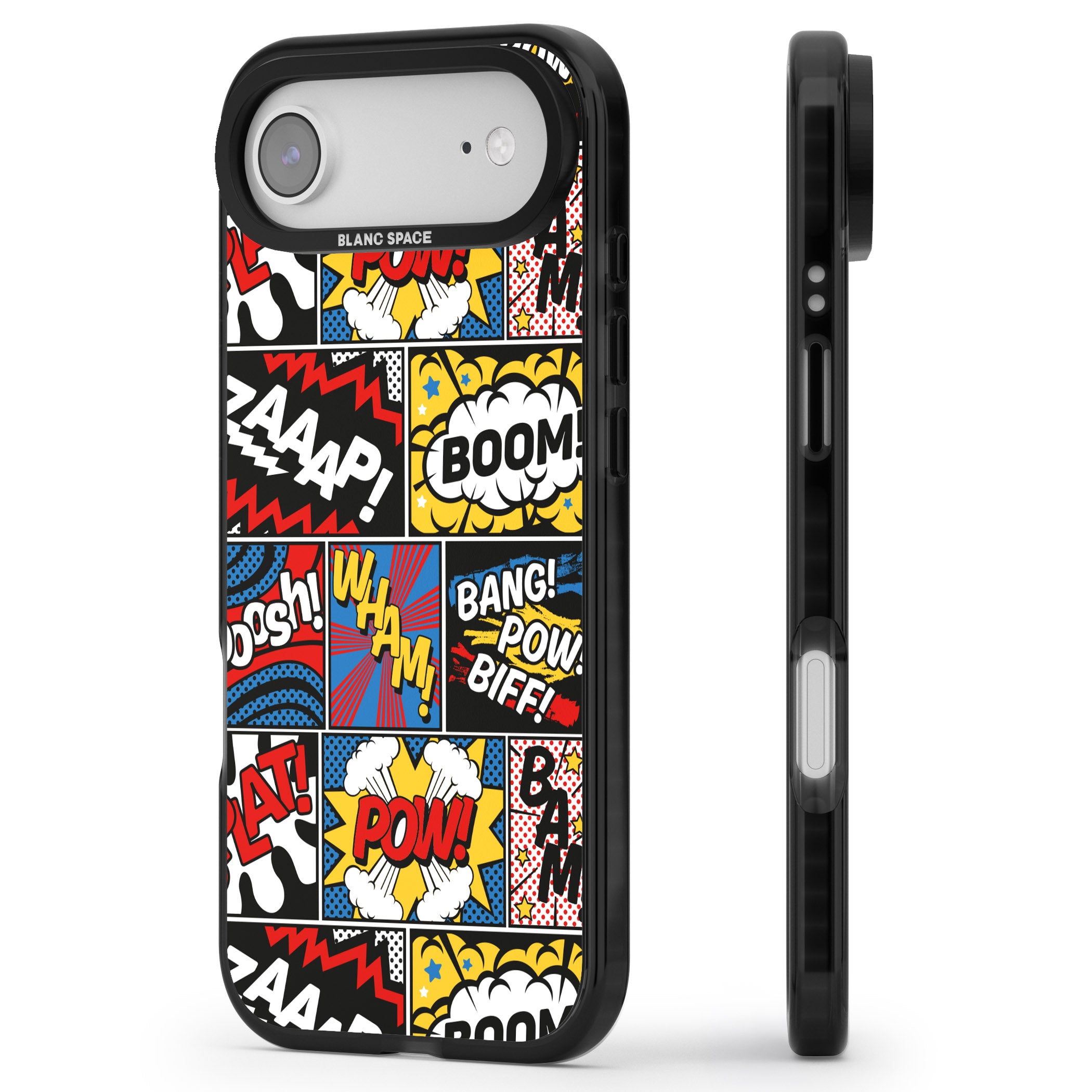 Onomatopoeia iPhone 17 Air Impact Black Phone Case Side Profile
