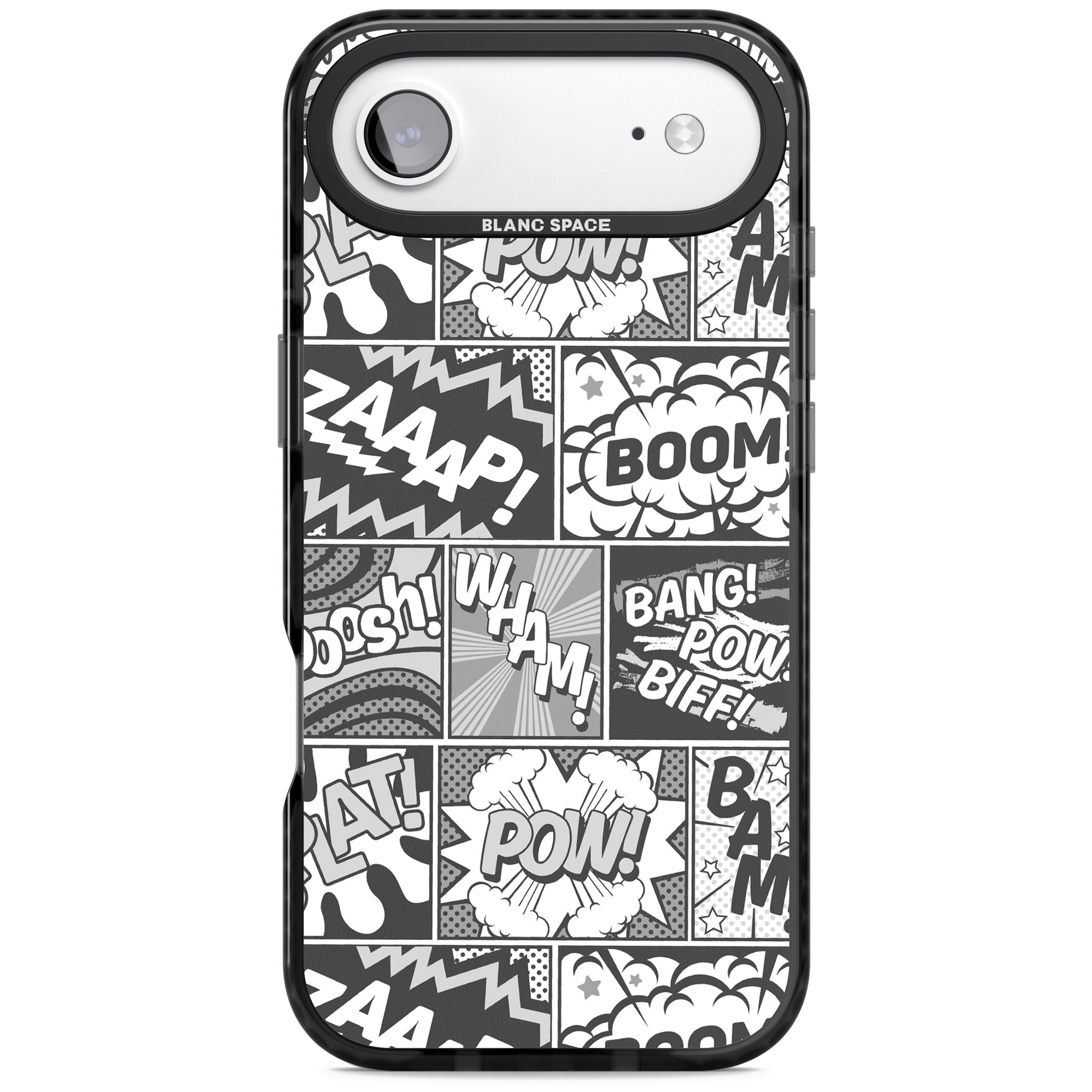 Onomatopoeia (Black & White) iPhone 17 Air Impact Black Phone Case