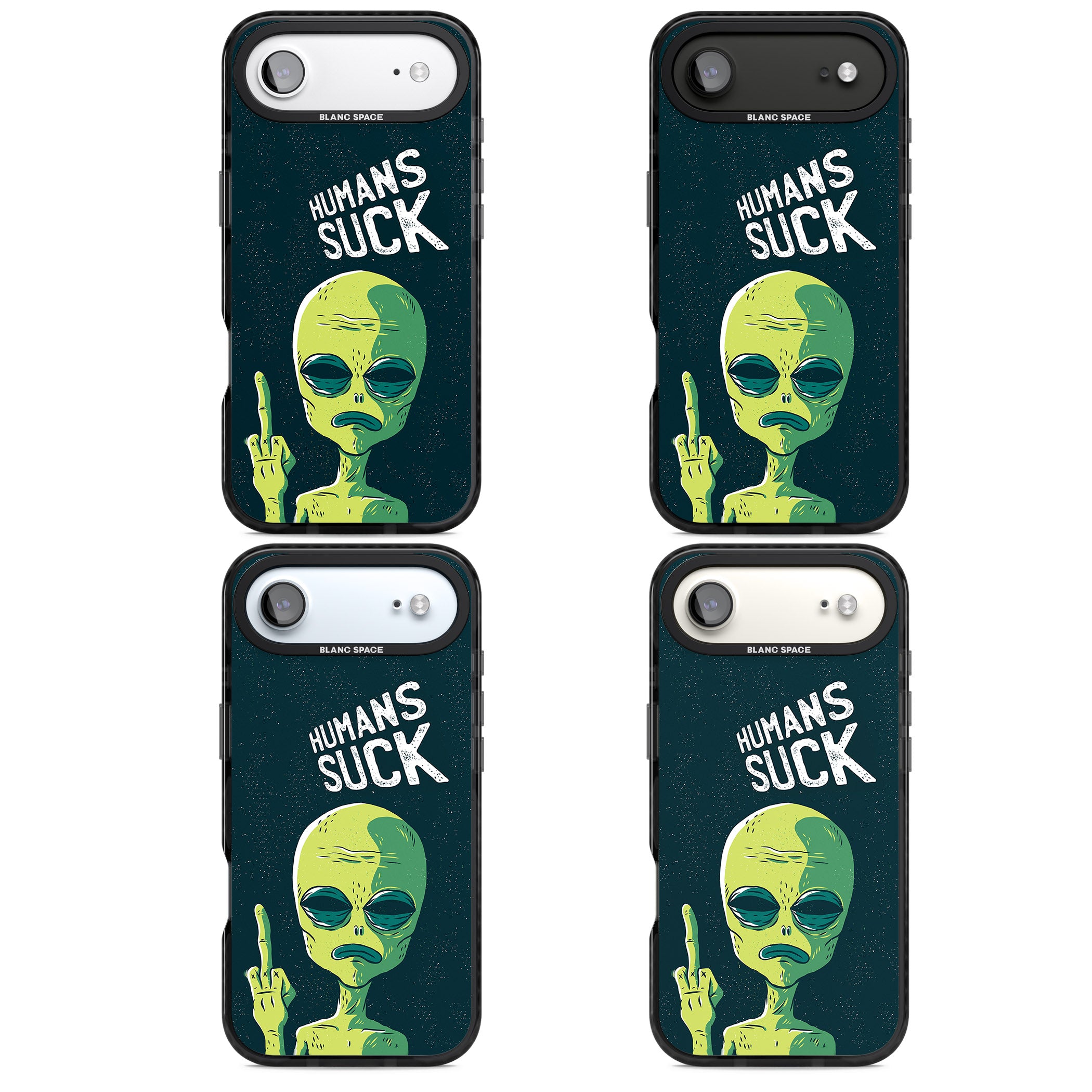 Humans Suck Alien iPhone 17 Air Impact Black Phone Case APT Impact Protection