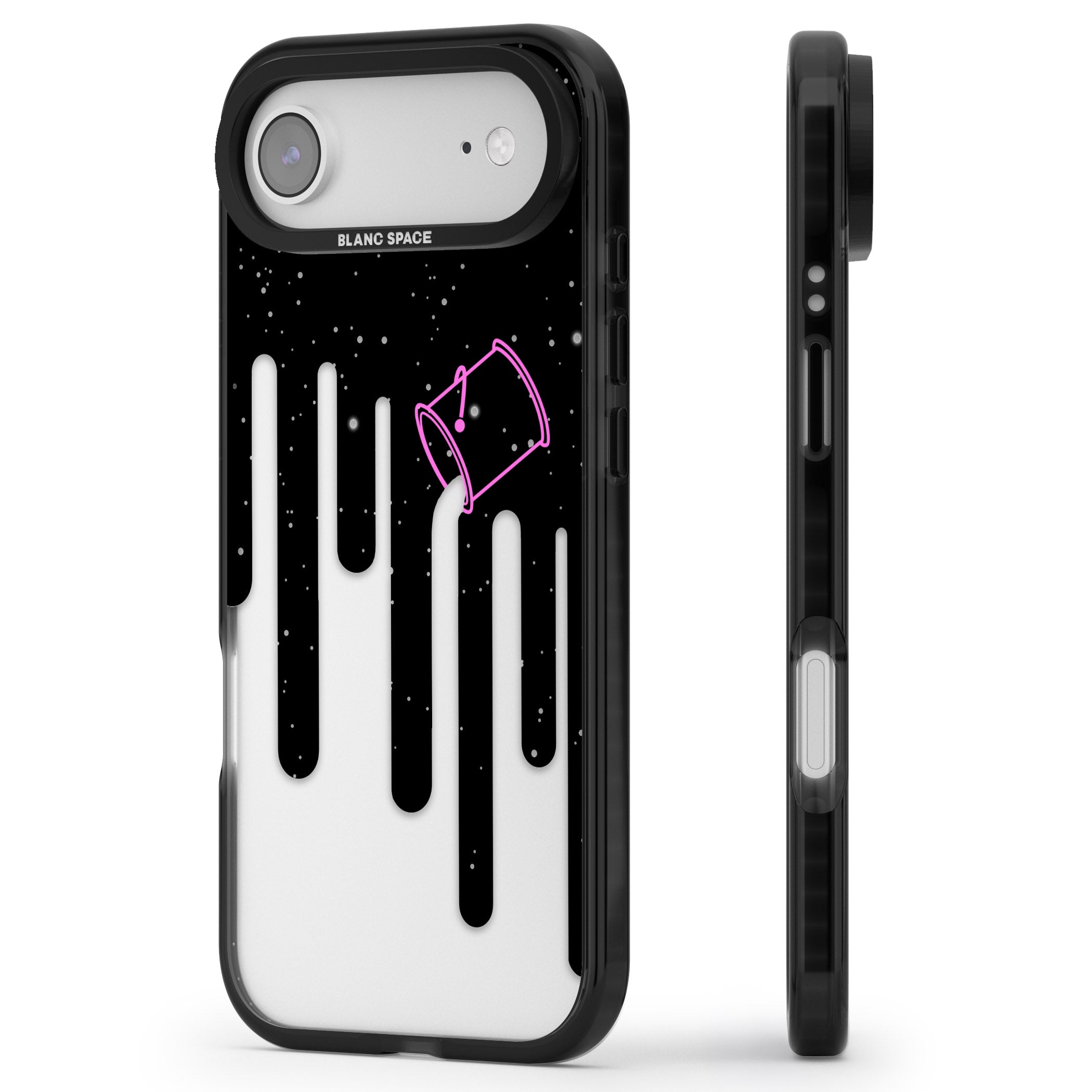 Cosmic Drip iPhone 17 Air Impact Black Phone Case Side Profile