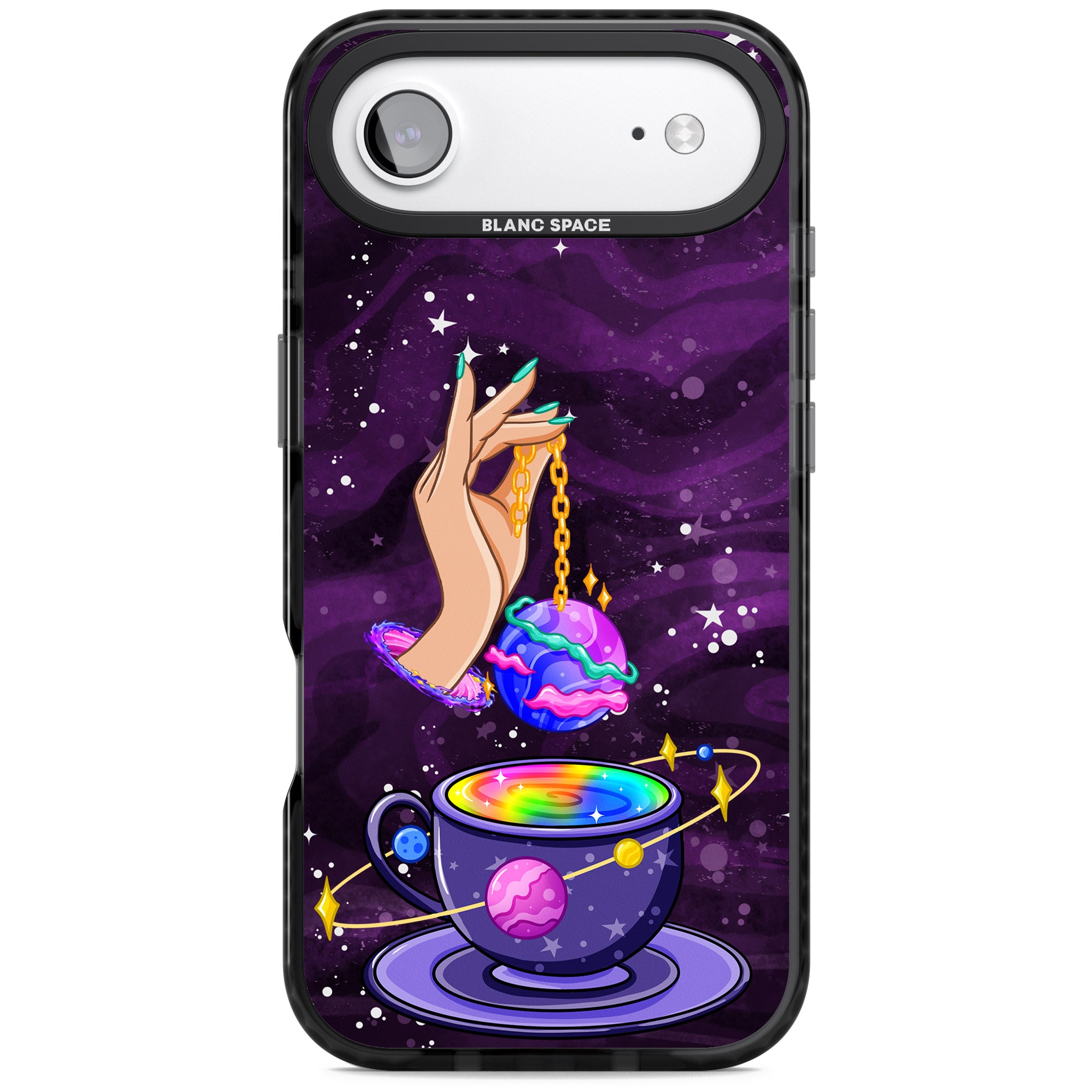 Space Tea iPhone 17 Air Impact Black Phone Case