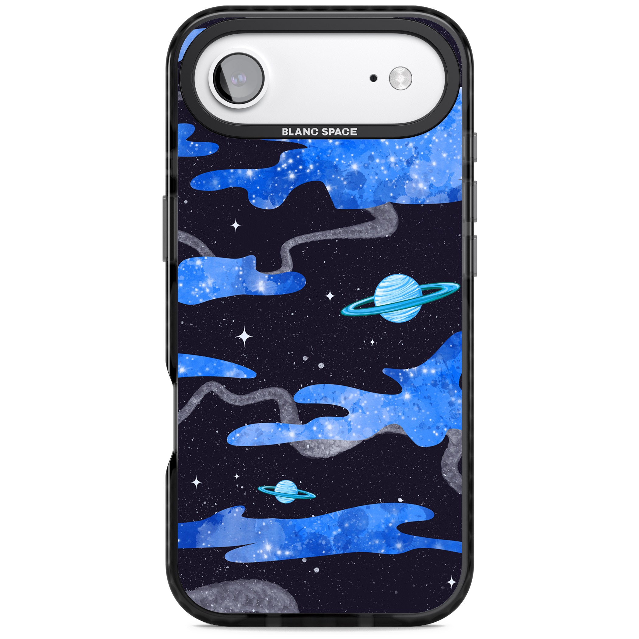 Blue Galaxy iPhone 17 Air Impact Black Phone Case