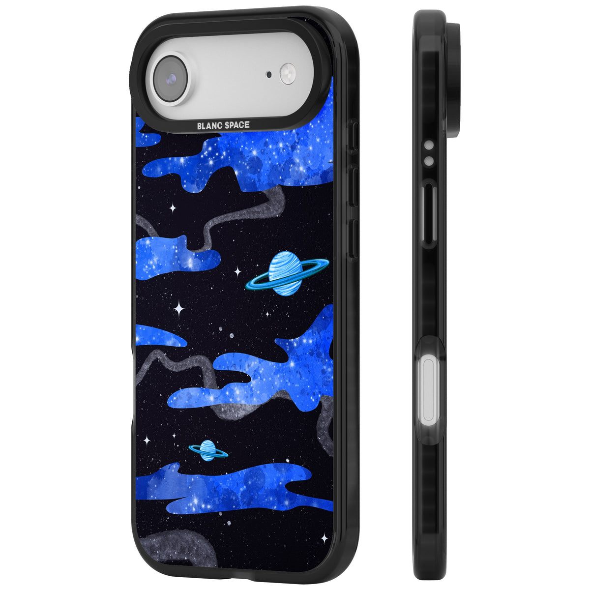 Blue Galaxy iPhone Air Impact Black Phone Case side