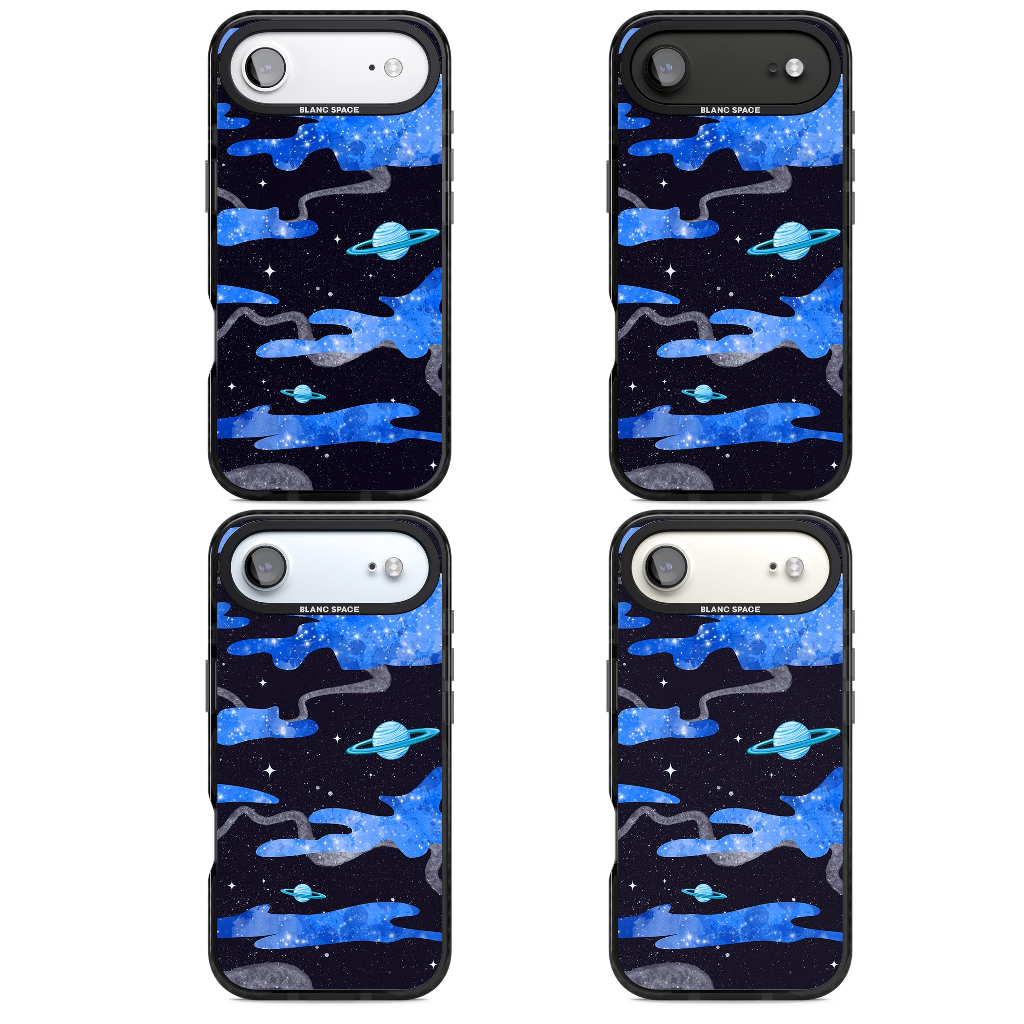Blue Galaxy iPhone 17 Air Impact Black Phone Case APT Impact Protection