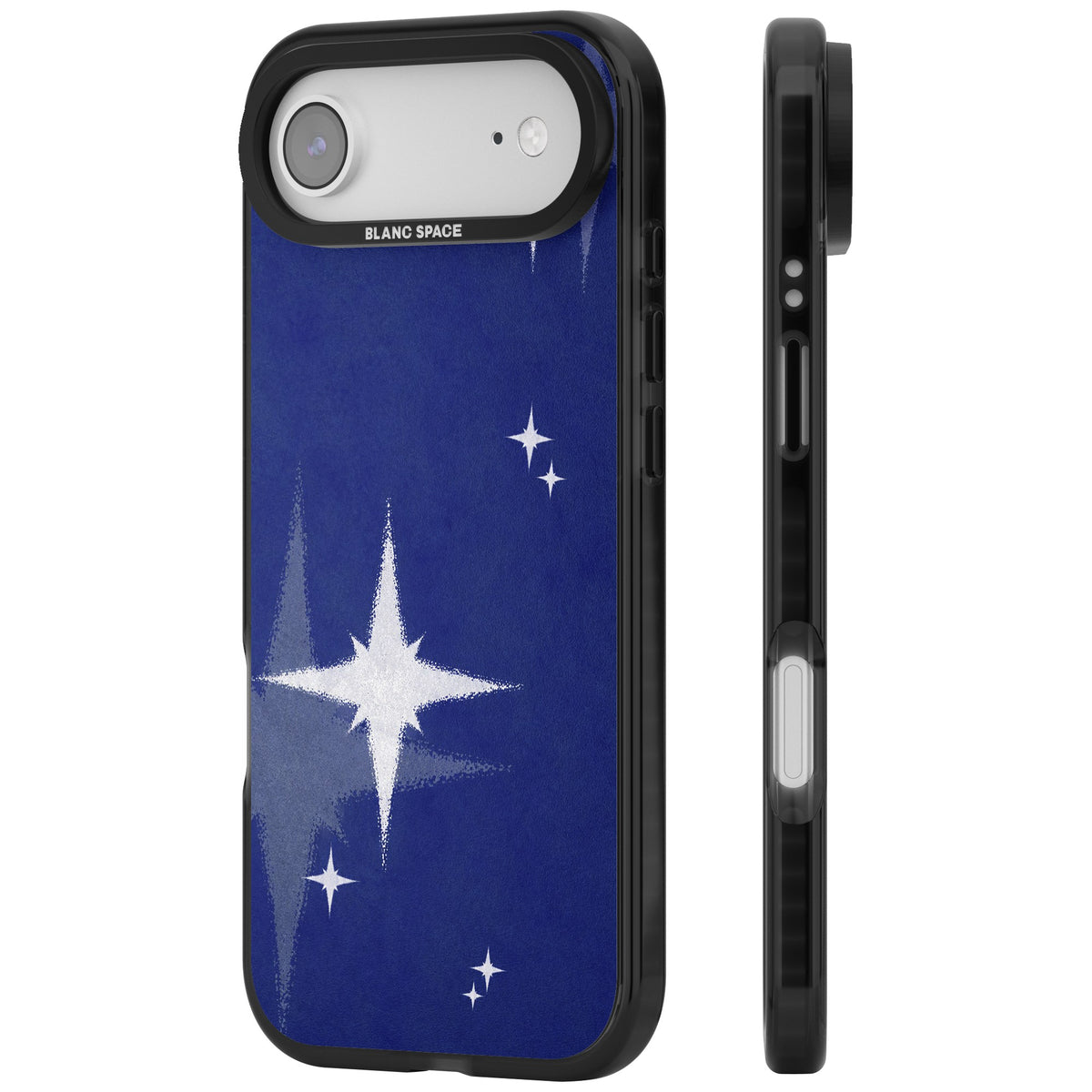 Blue Sparkle iPhone Air Impact Black Phone Case side