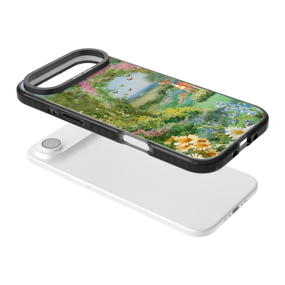 Flourishing Meadow iPhone Air Impact Black Phone Case angled