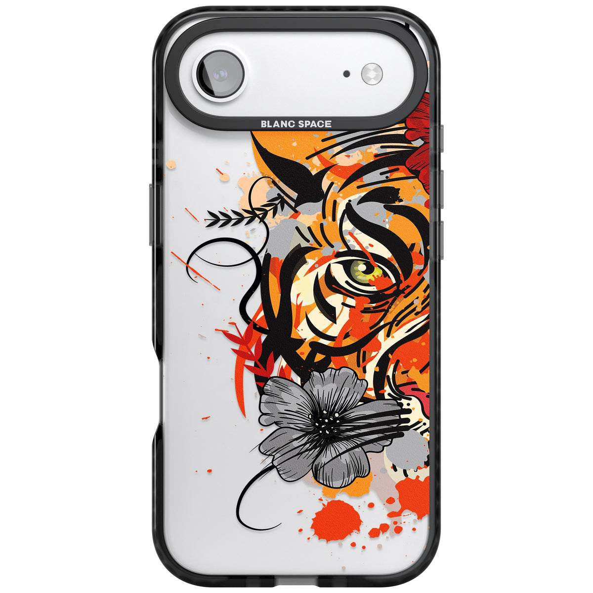 Sugar Skull Tiger iPhone Air Impact Black Phone Case front
