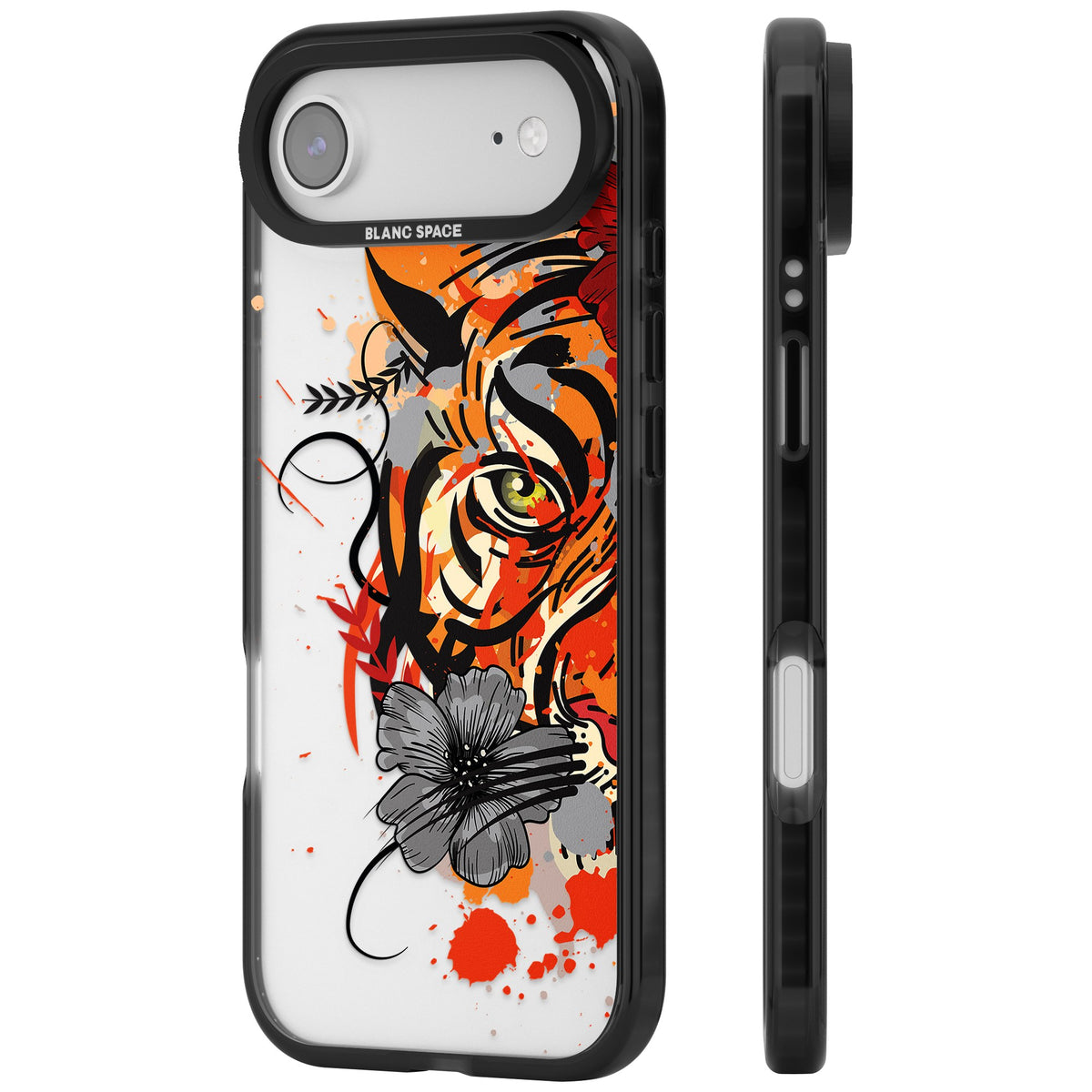 Sugar Skull Tiger iPhone Air Impact Black Phone Case side