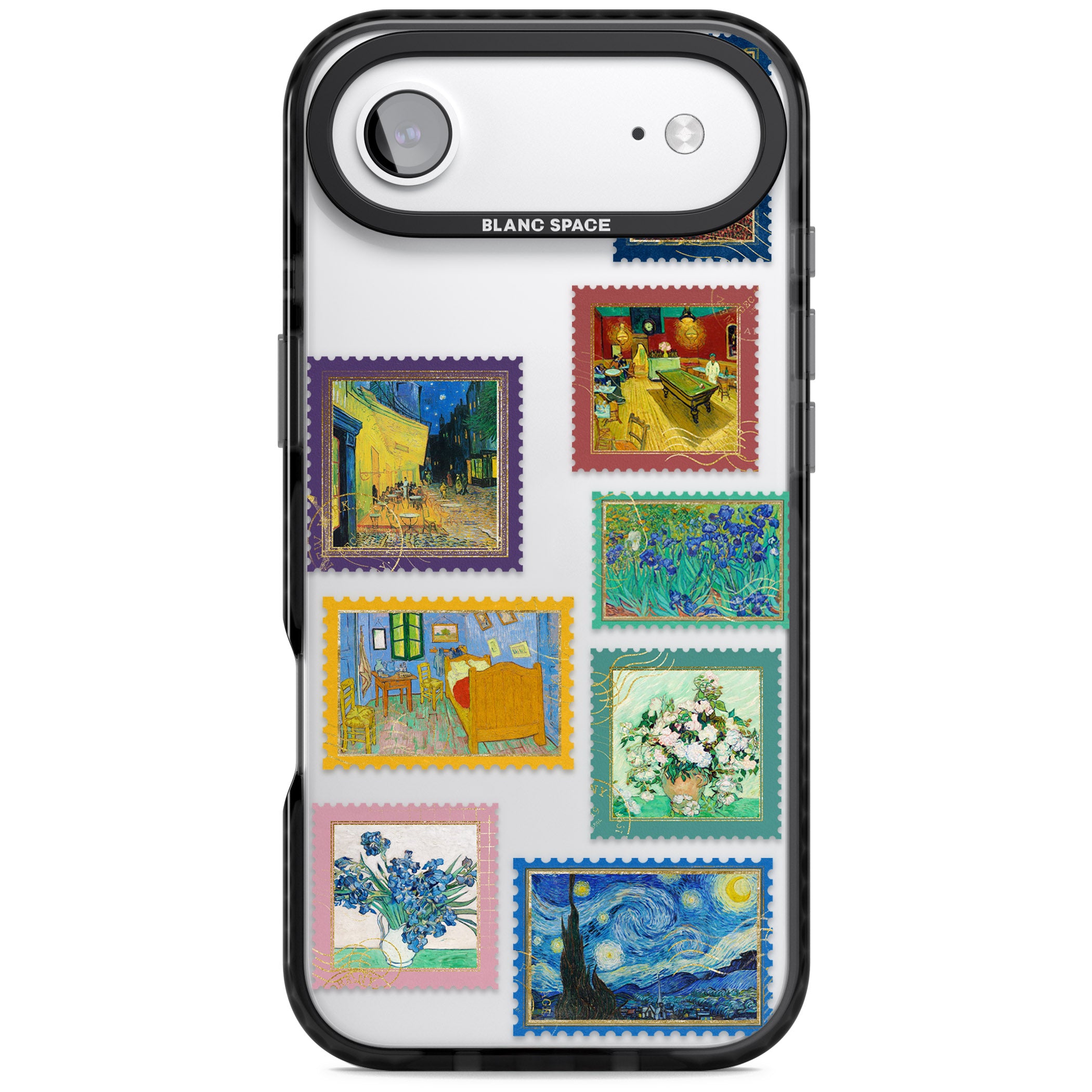 Colourful Vintage Art Stamps iPhone 17 Air Impact Black Phone Case