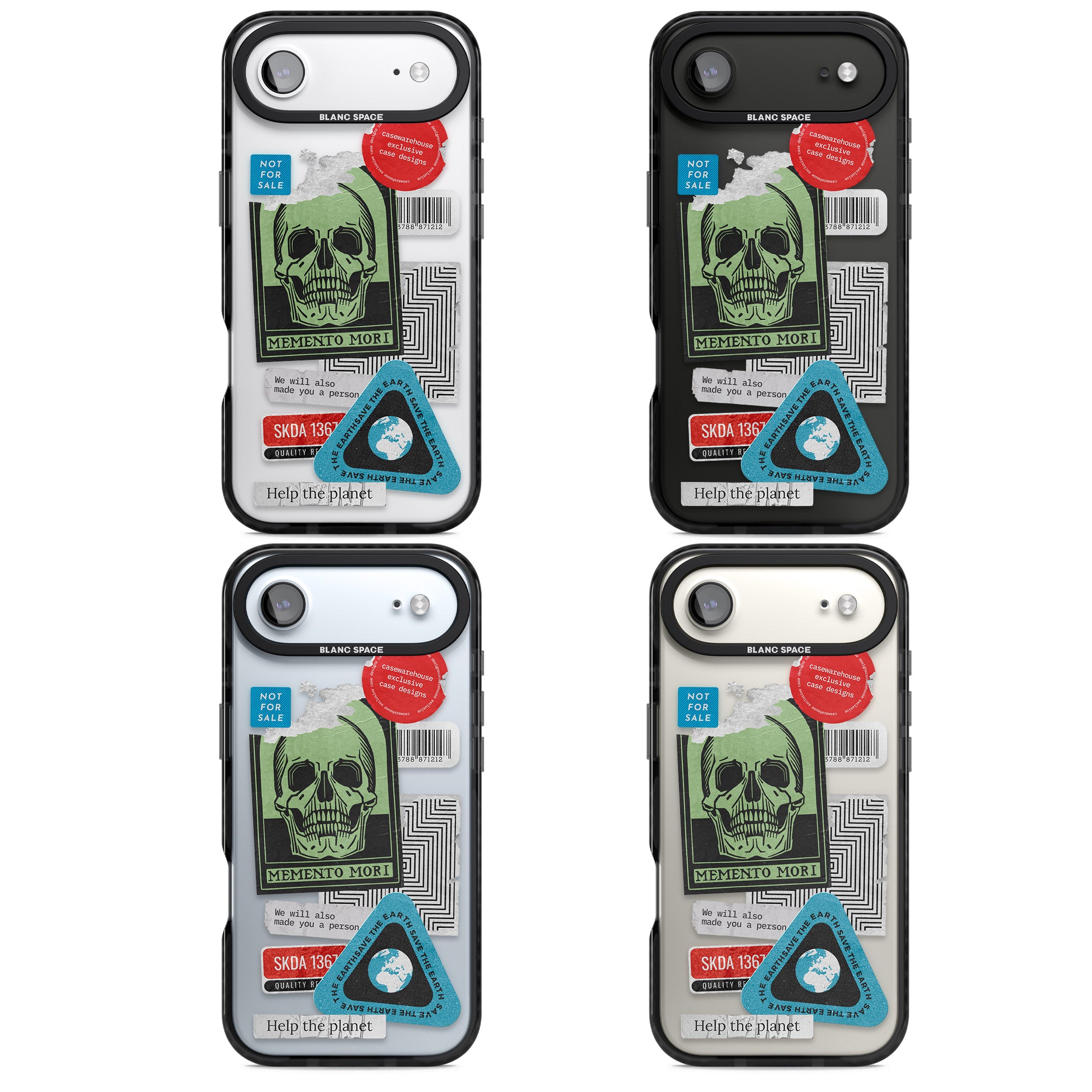 Skull Sticker Mix iPhone 17 Air Impact Black Phone Case APT Impact Protection