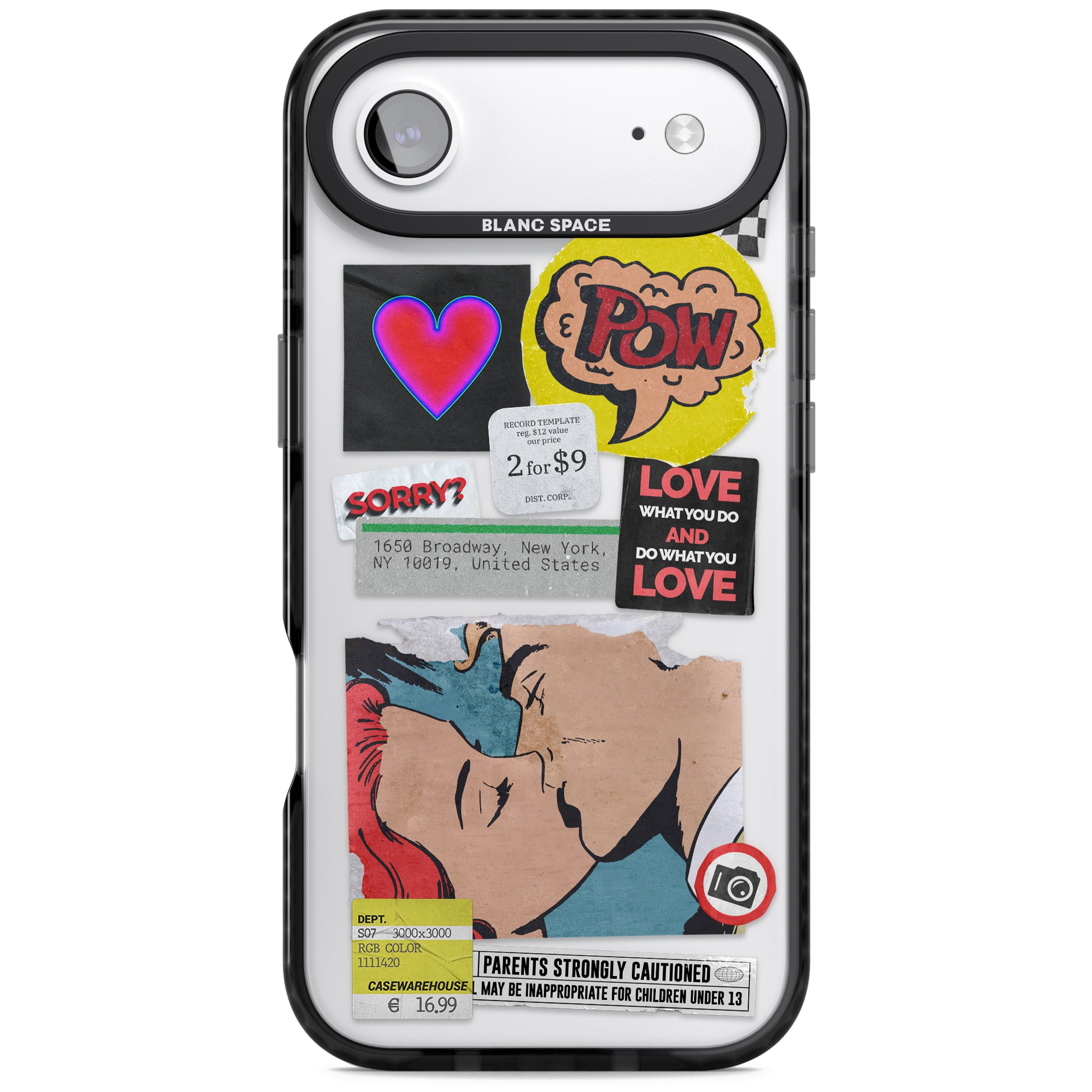 Retro Sticker Mix iPhone 17 Air Impact Black Phone Case