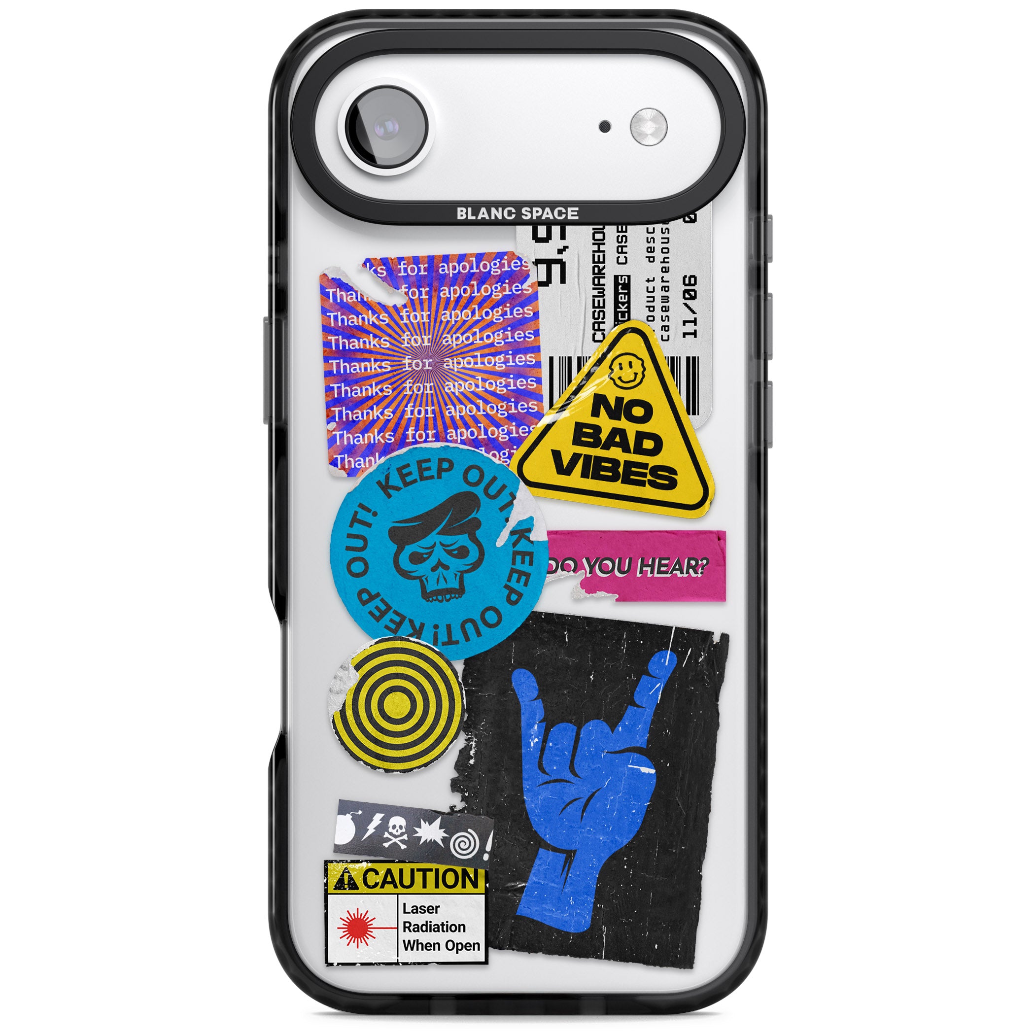 No Bad Vibes Sticker Mix iPhone 17 Air Impact Black Phone Case