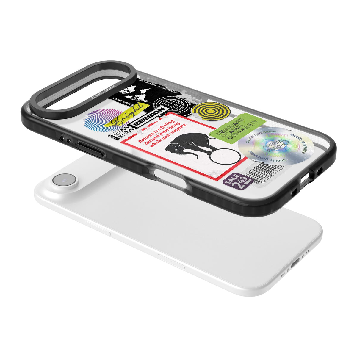 Analog Stickers iPhone Air Impact Black Phone Case angled
