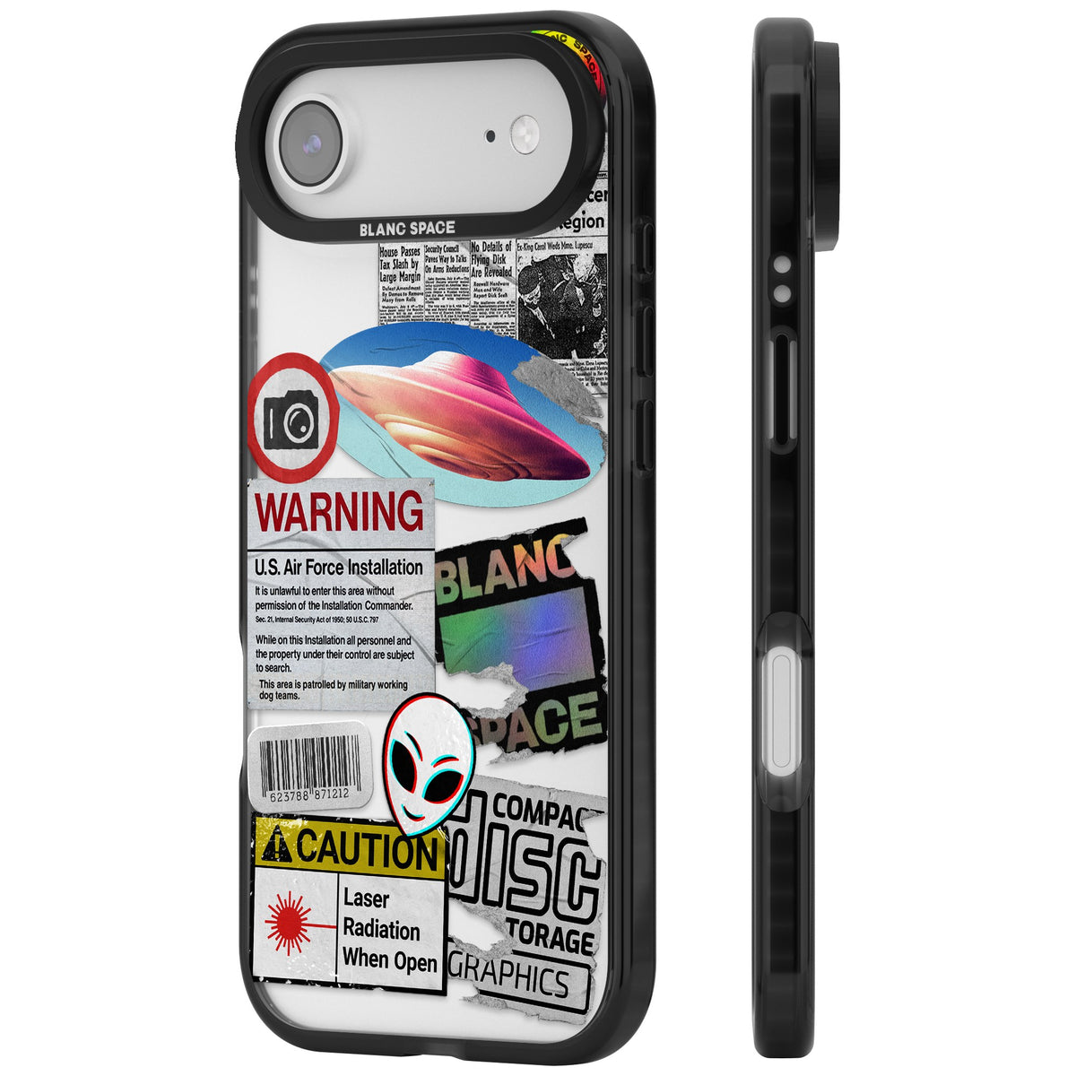 Cosmic Encounters iPhone Air Impact Black Phone Case side