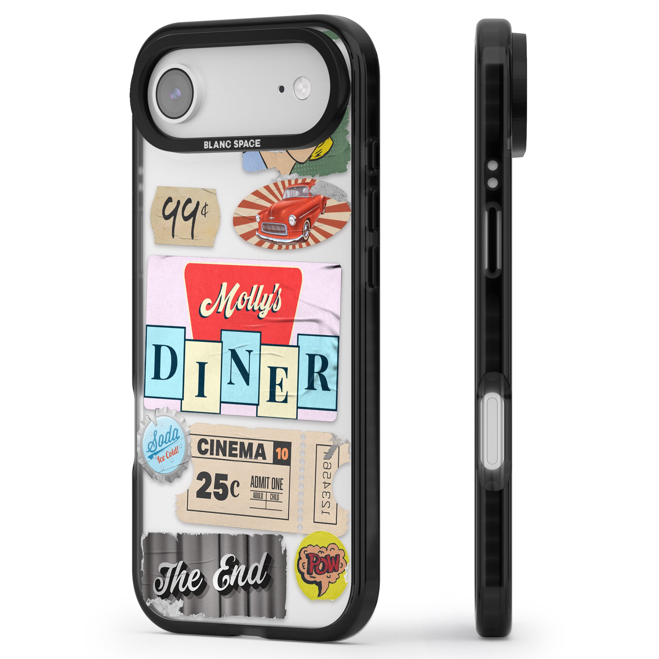 Nifty Fifties Swing iPhone 17 Air Impact Black Phone Case Side Profile