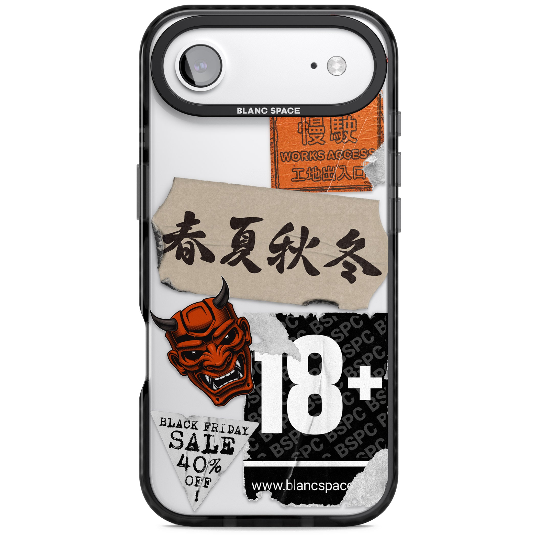 Asian Sticker Mix iPhone 17 Air Impact Black Phone Case