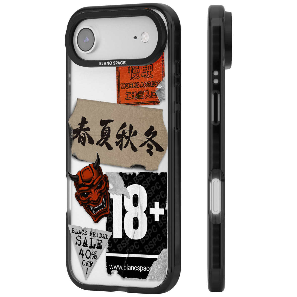 Asian Sticker Mix iPhone Air Impact Black Phone Case side