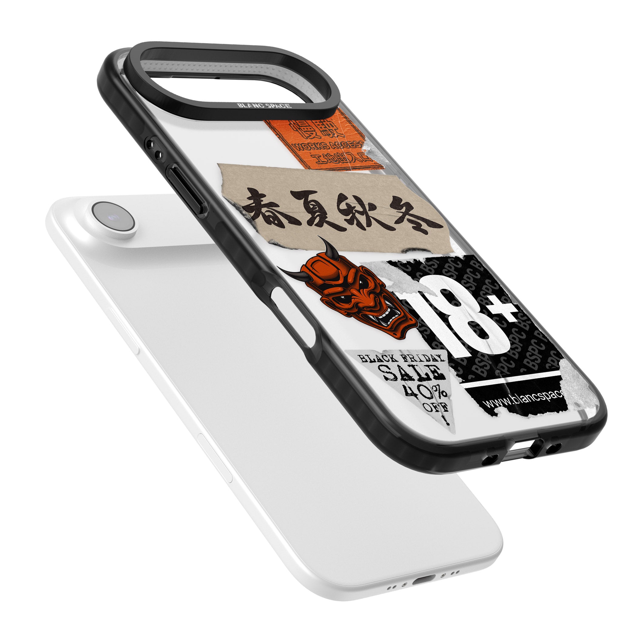 Asian Sticker Mix iPhone 17 Air Impact Black Phone Case Colours