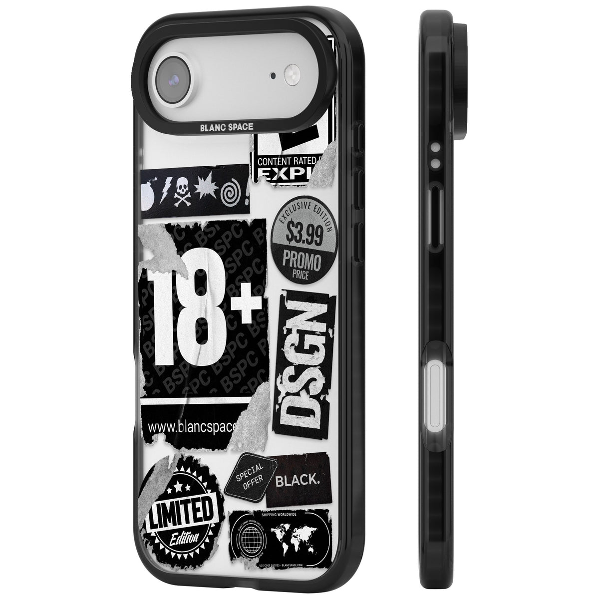 Black Sticker Mix iPhone Air Impact Black Phone Case side